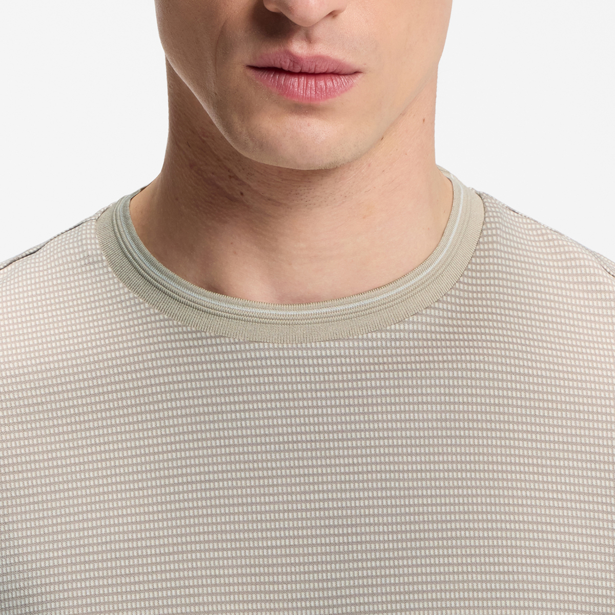 【BOSS博斯】三色提花图案丝光棉 T 恤