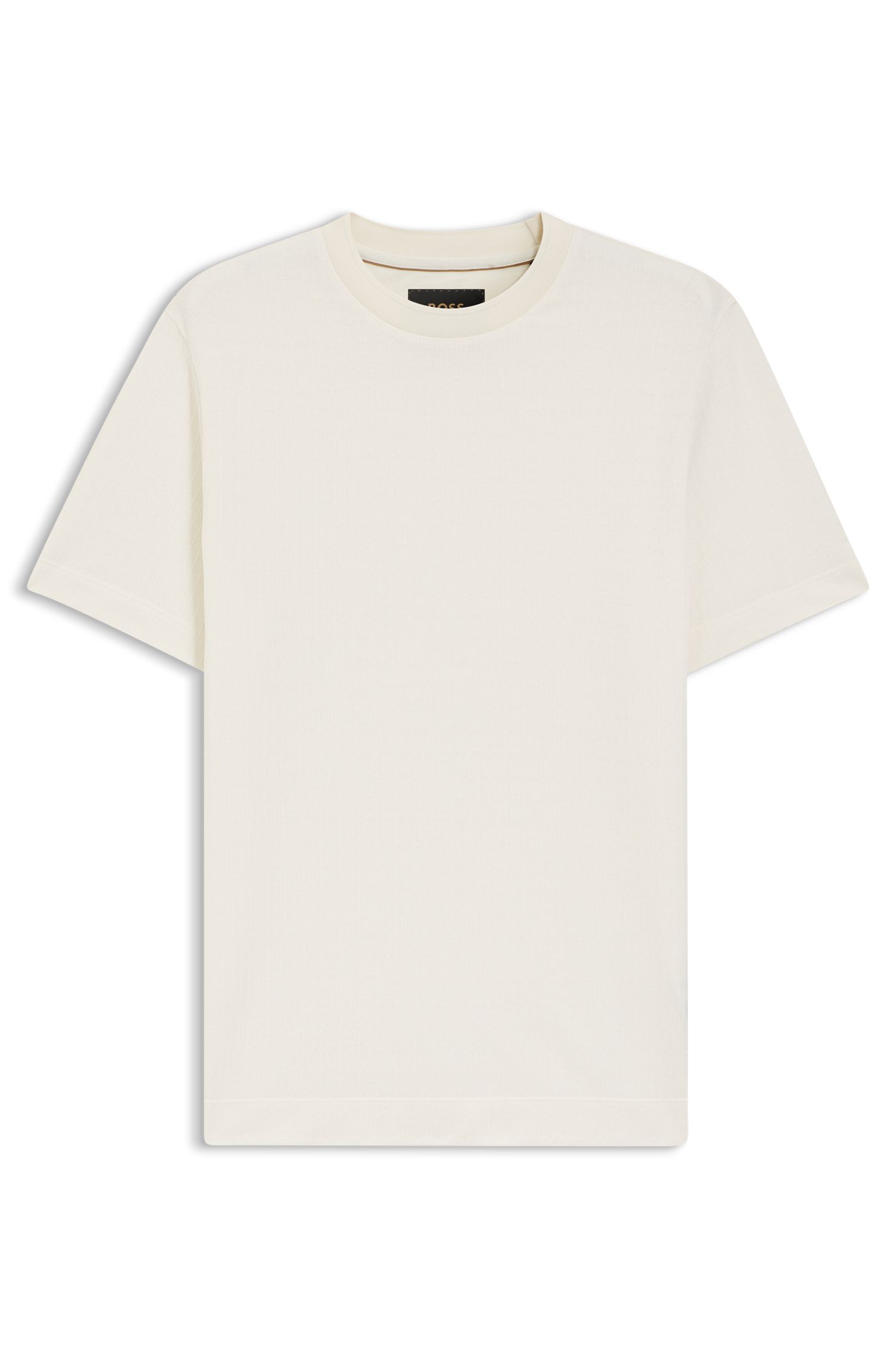 【BOSS博斯】几何提花棉质真丝混纺 T 恤