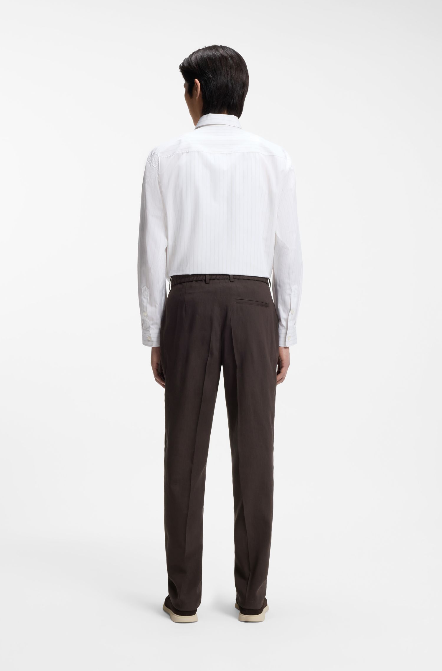 【BOSS博斯】亚麻混纺锥形长裤