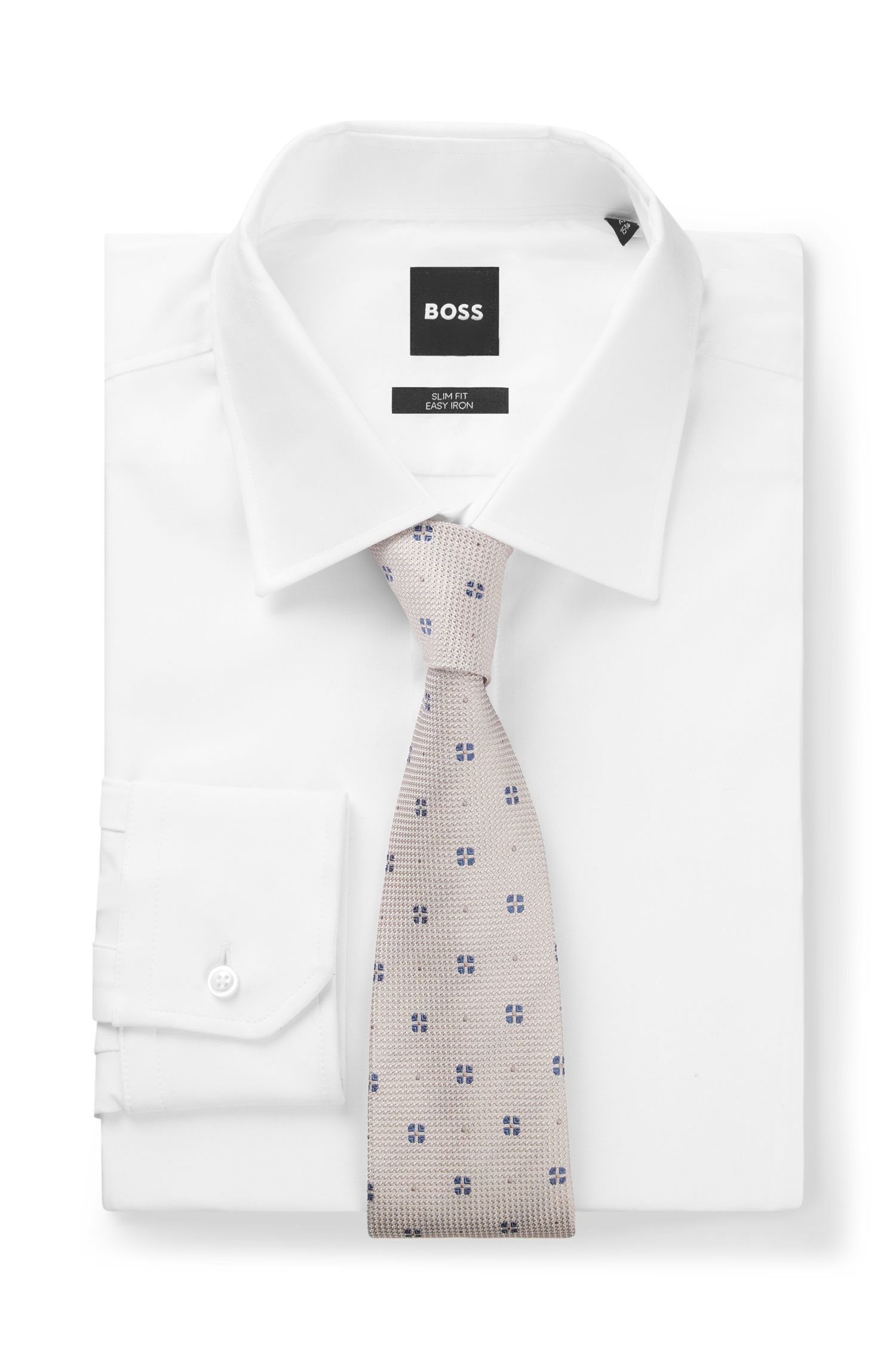 【BOSS博斯】提花编织图案真丝领带