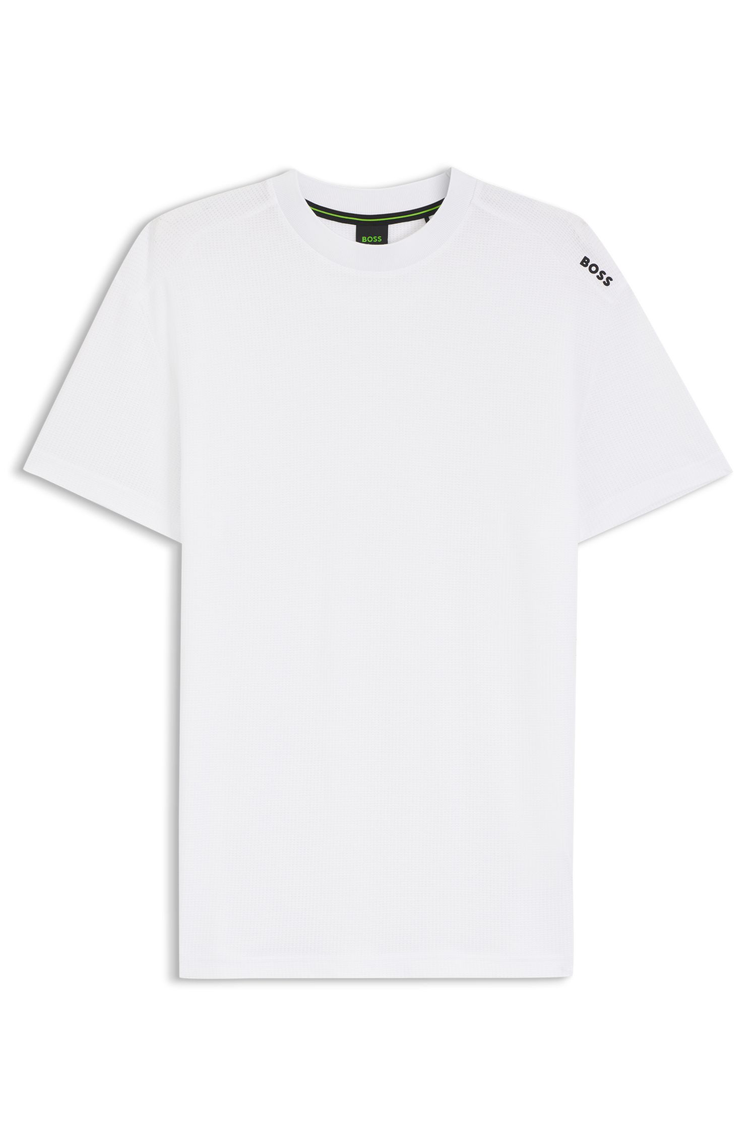 【BOSS博斯】肩部徽标华夫格结构宽松版型 T 恤