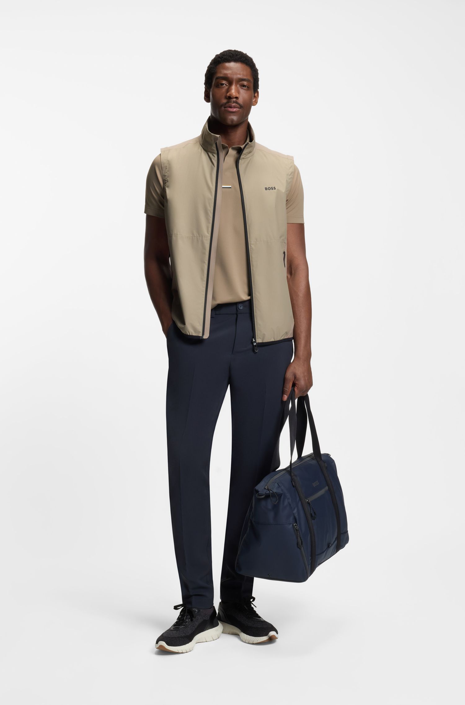 【BOSS博斯】Paddy 撞色徽标修身版型 Polo 衫