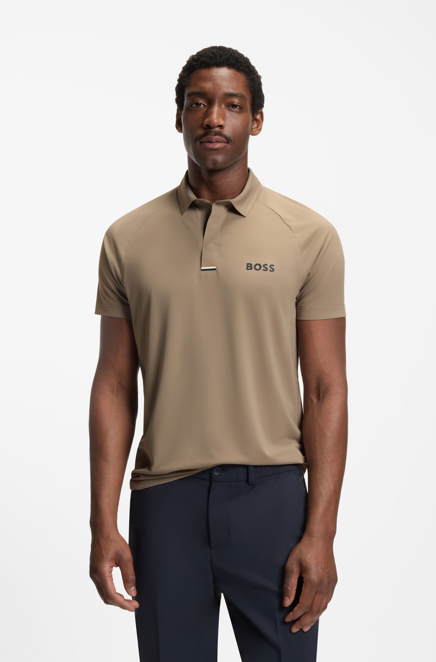 【BOSS博斯】Paddy 撞色徽标修身版型 Polo 衫