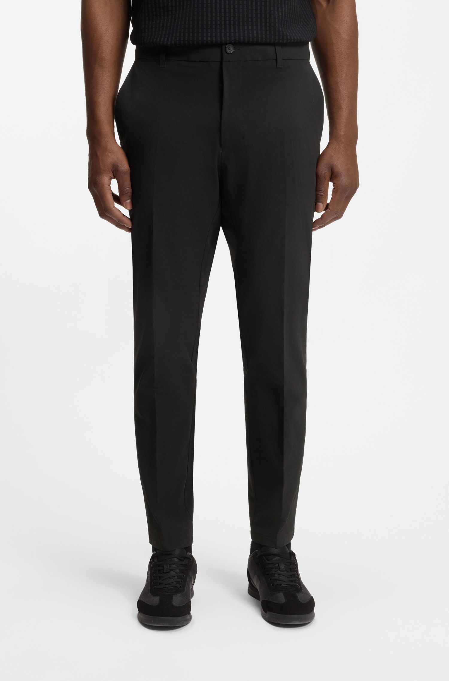 【BOSS博斯】防泼水弹性面料锥形长裤