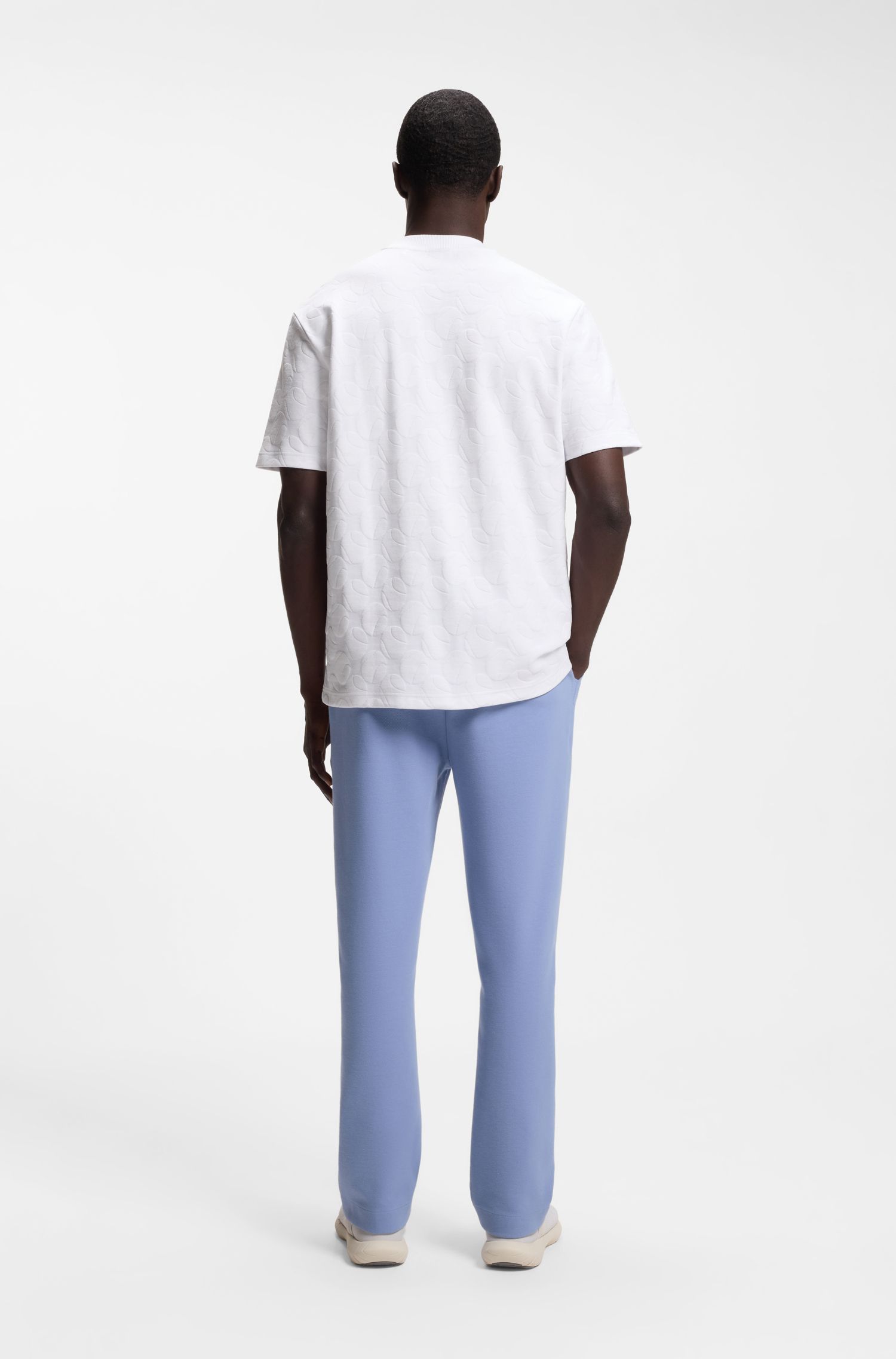 【BOSS博斯】网球提花棉质混纺 T 恤