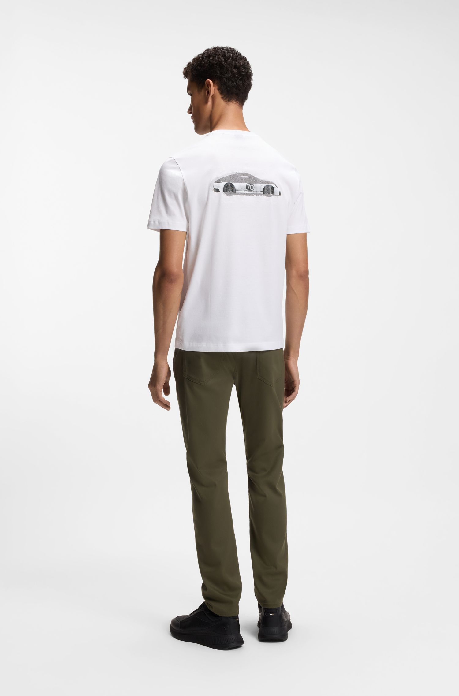 【BOSS博斯】Porsche x BOSS 背面图案丝光棉 T 恤
