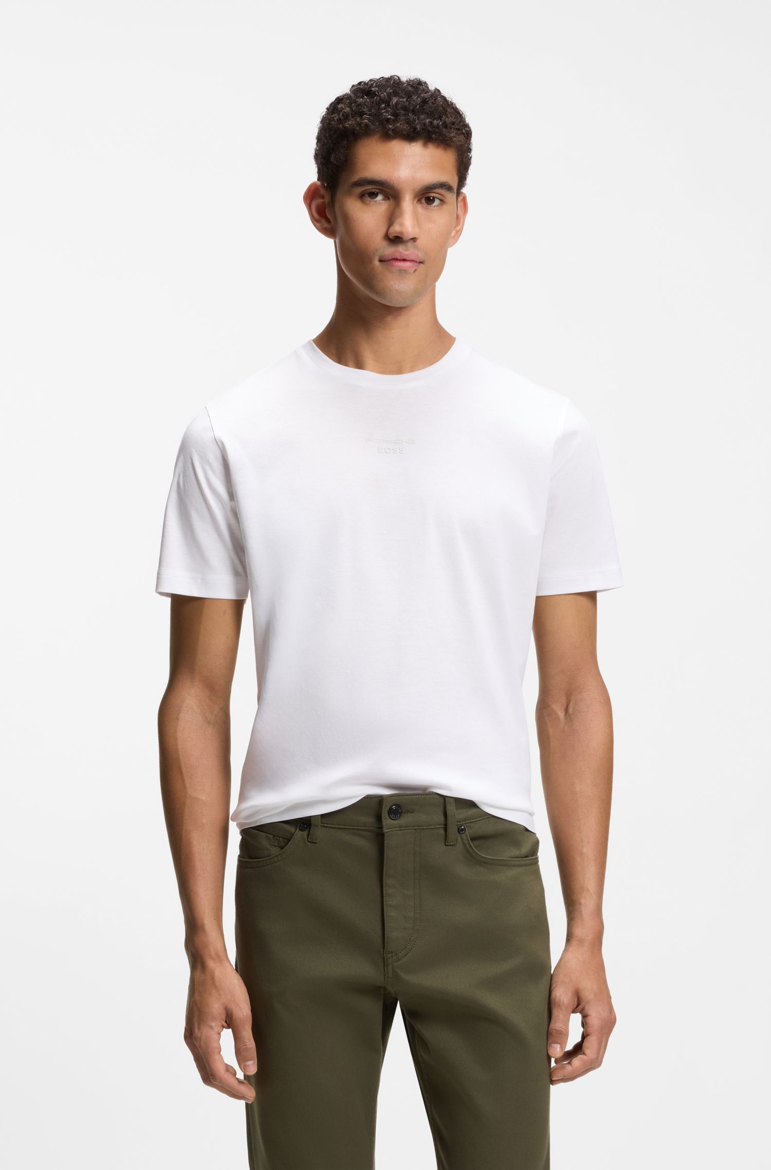 【BOSS博斯】Porsche x BOSS 背面图案丝光棉 T 恤