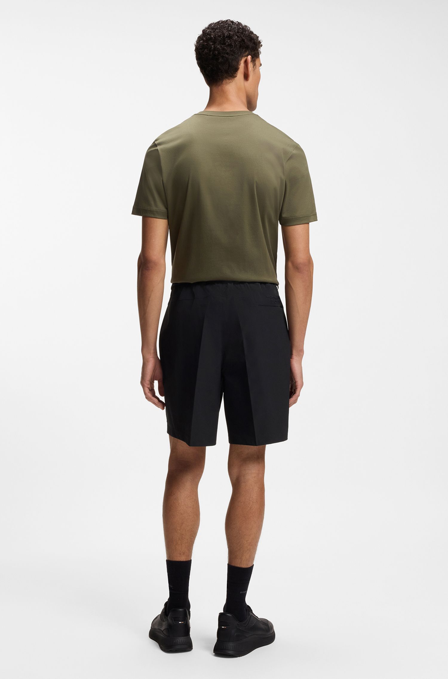 【BOSS博斯】Porsche x BOSS 弹力斜纹布宽松版型短裤