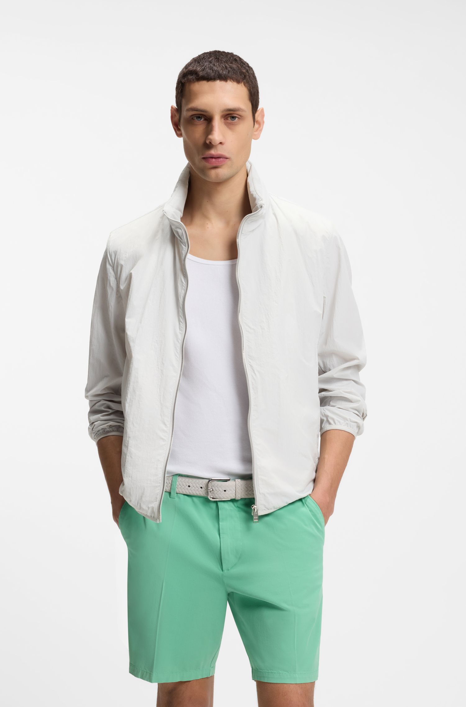 【BOSS博斯】双 B 交织字母防泼水夹克