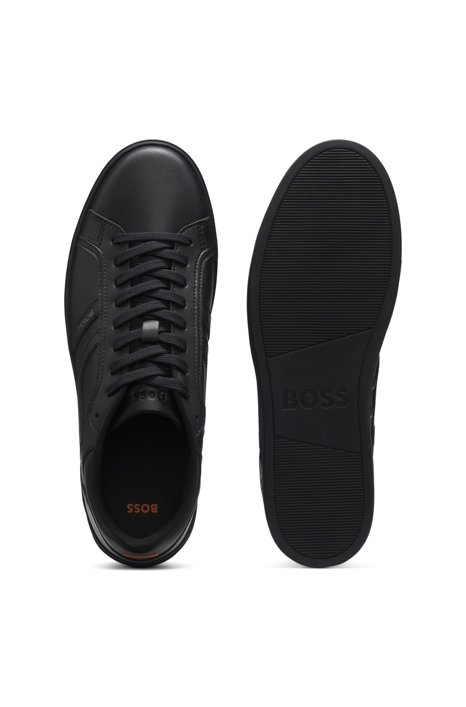 【BOSS博斯】人造纳帕革徽标饰边运动鞋