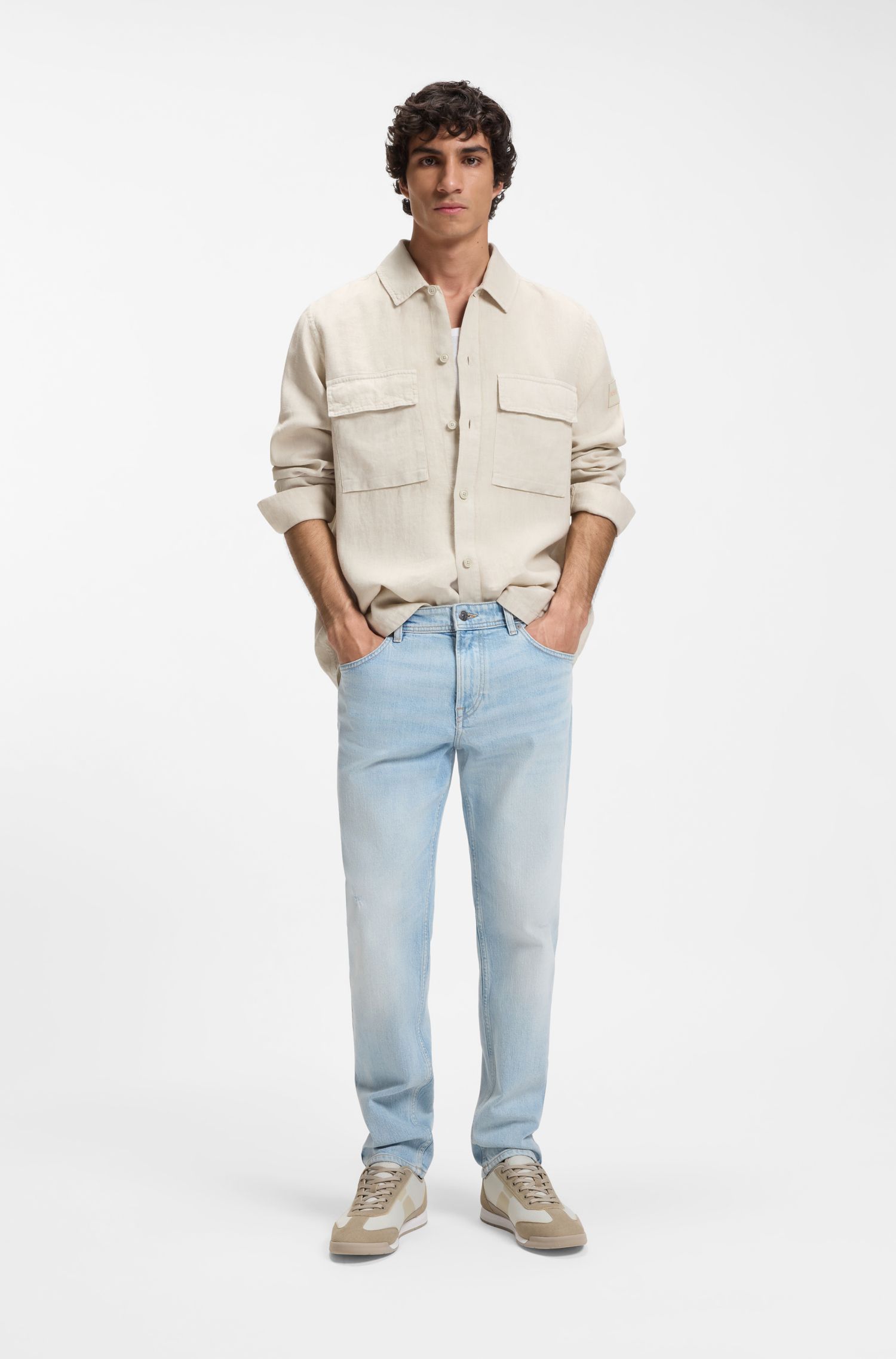 【BOSS博斯】凸纹外底混合材质运动鞋