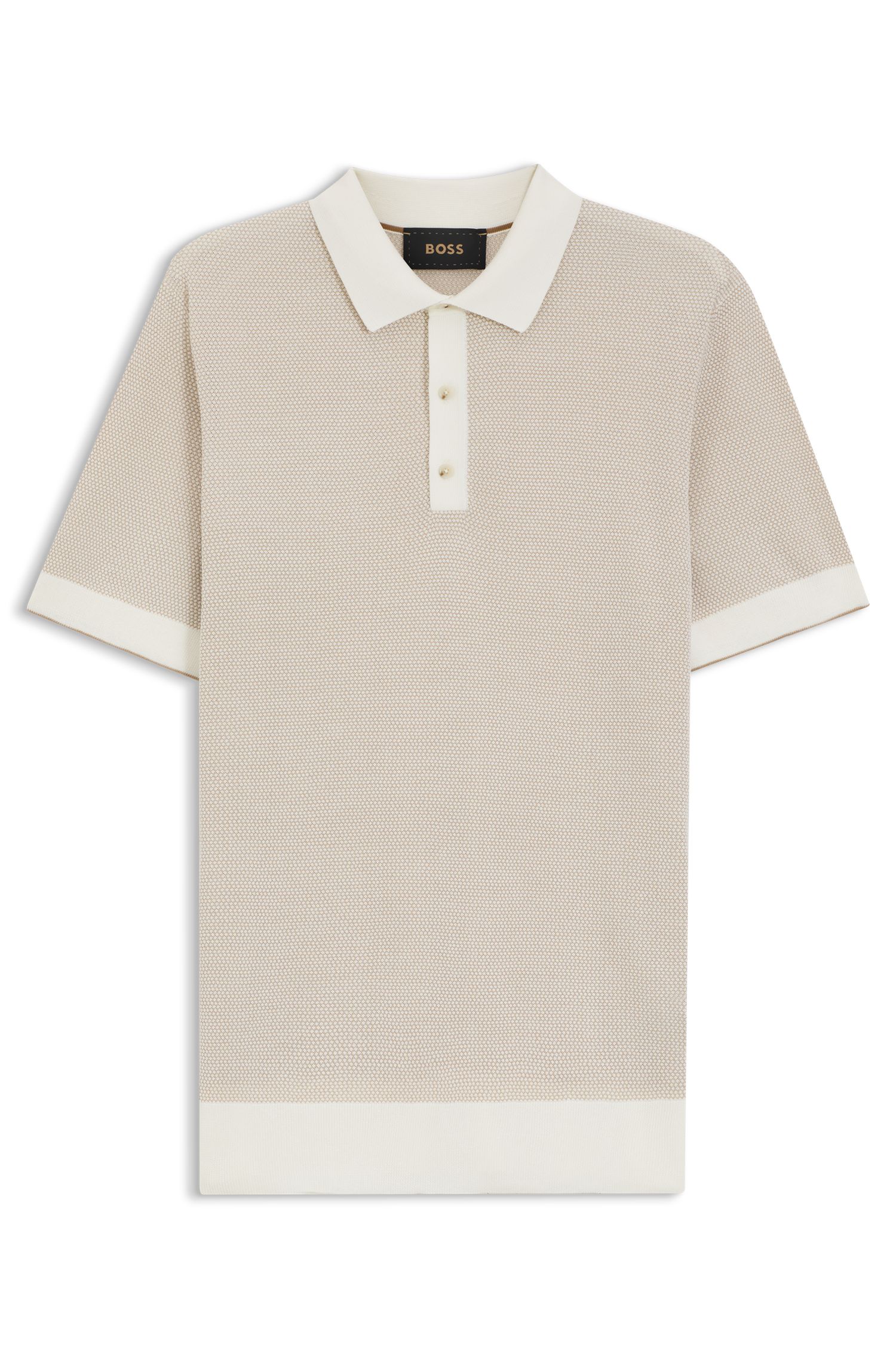 【BOSS博斯】真丝和棉质混纺短袖挺括针织毛衣