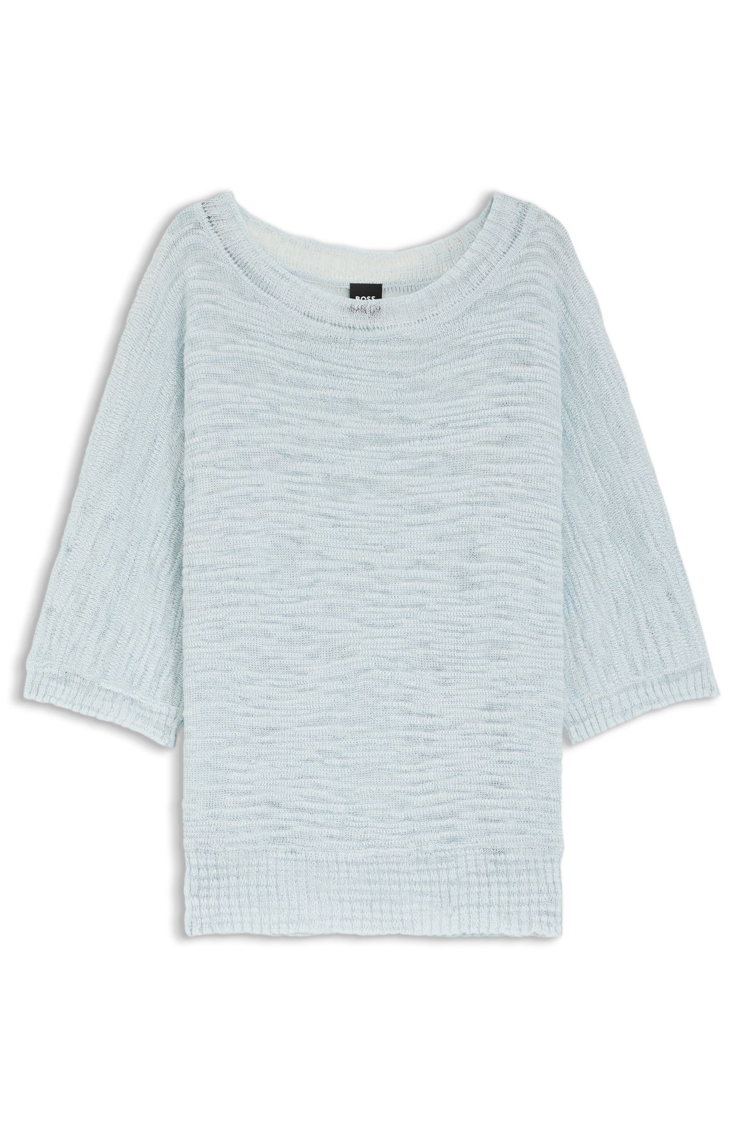 【BOSS博斯】船领亚麻混纺毛衣