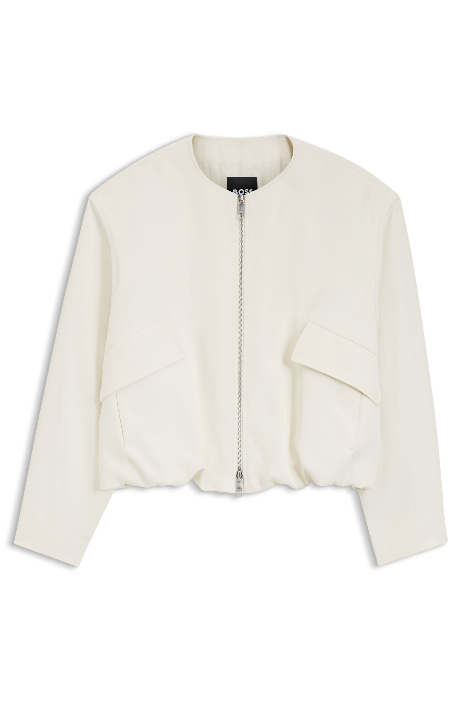 【BOSS博斯】轻盈斜纹布现代版型无领夹克