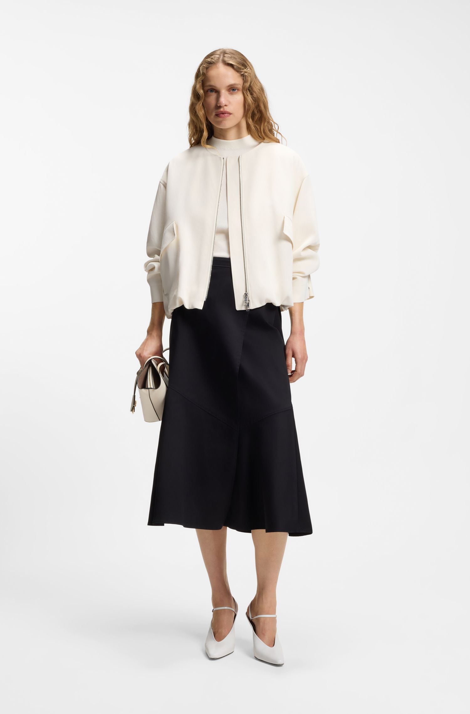 【BOSS博斯】轻盈斜纹布现代版型无领夹克