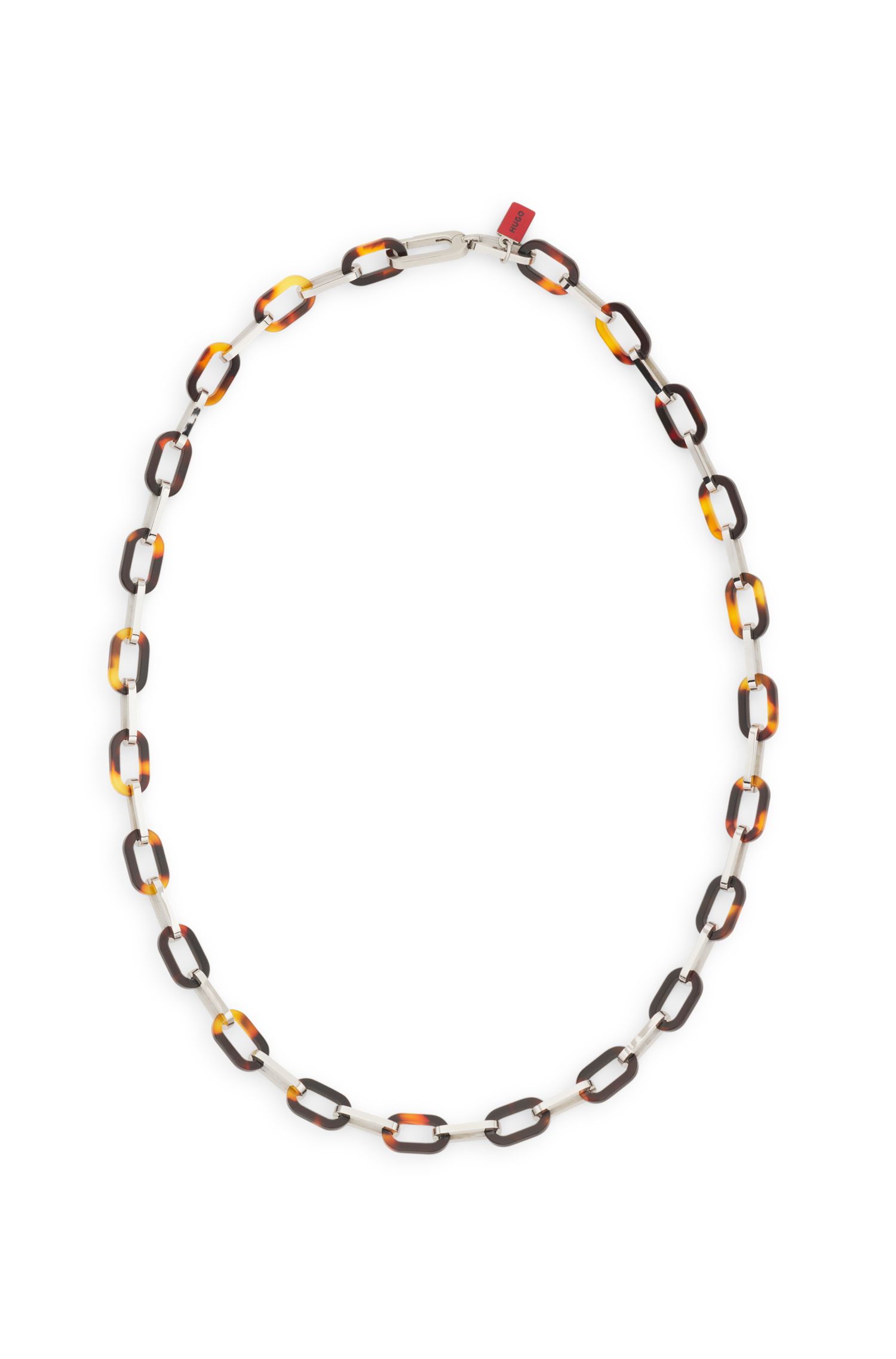【HUGO雨果】玳瑁效果链环项链