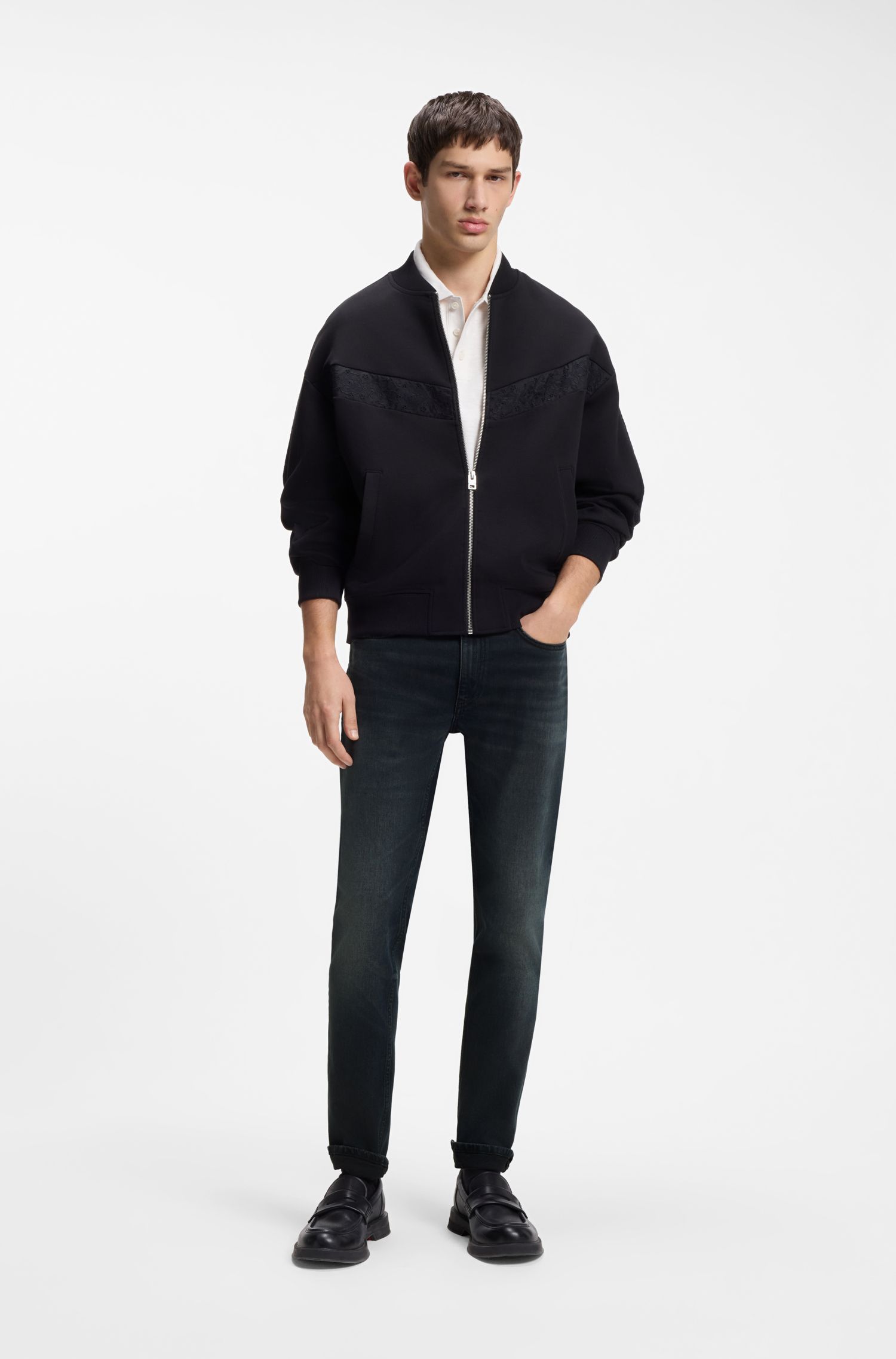 【HUGO雨果】深蓝色弹力超修身牛仔裤