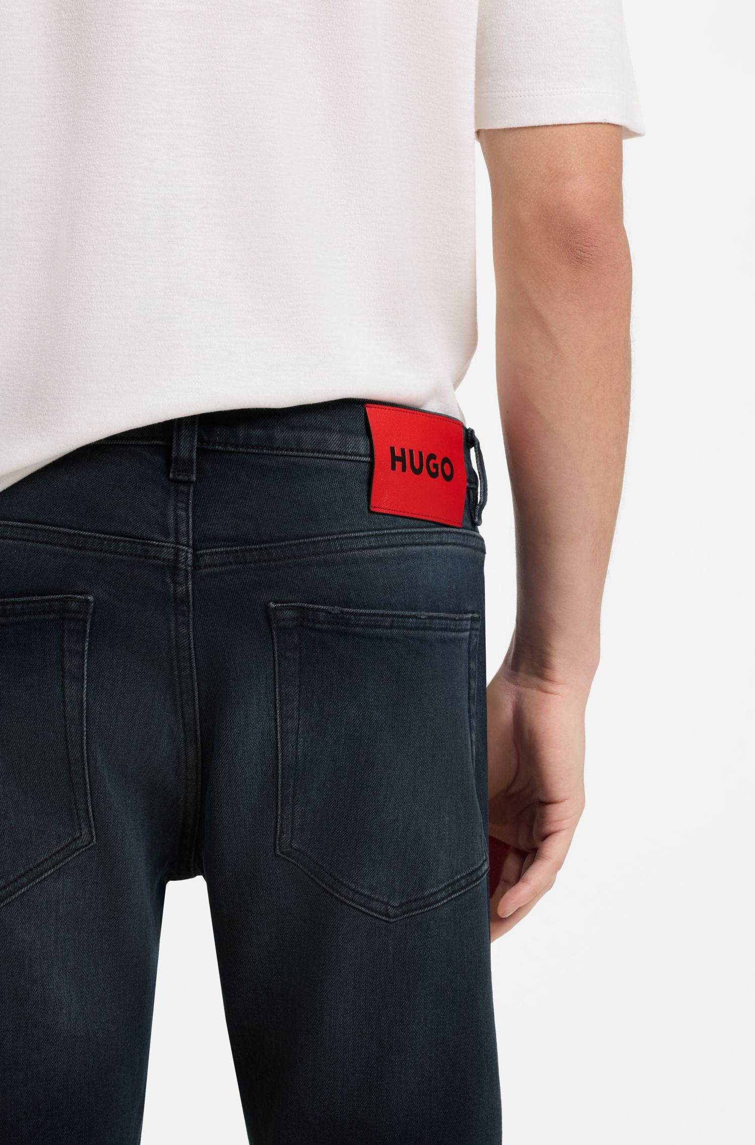 【HUGO雨果】深蓝色弹力超修身牛仔裤
