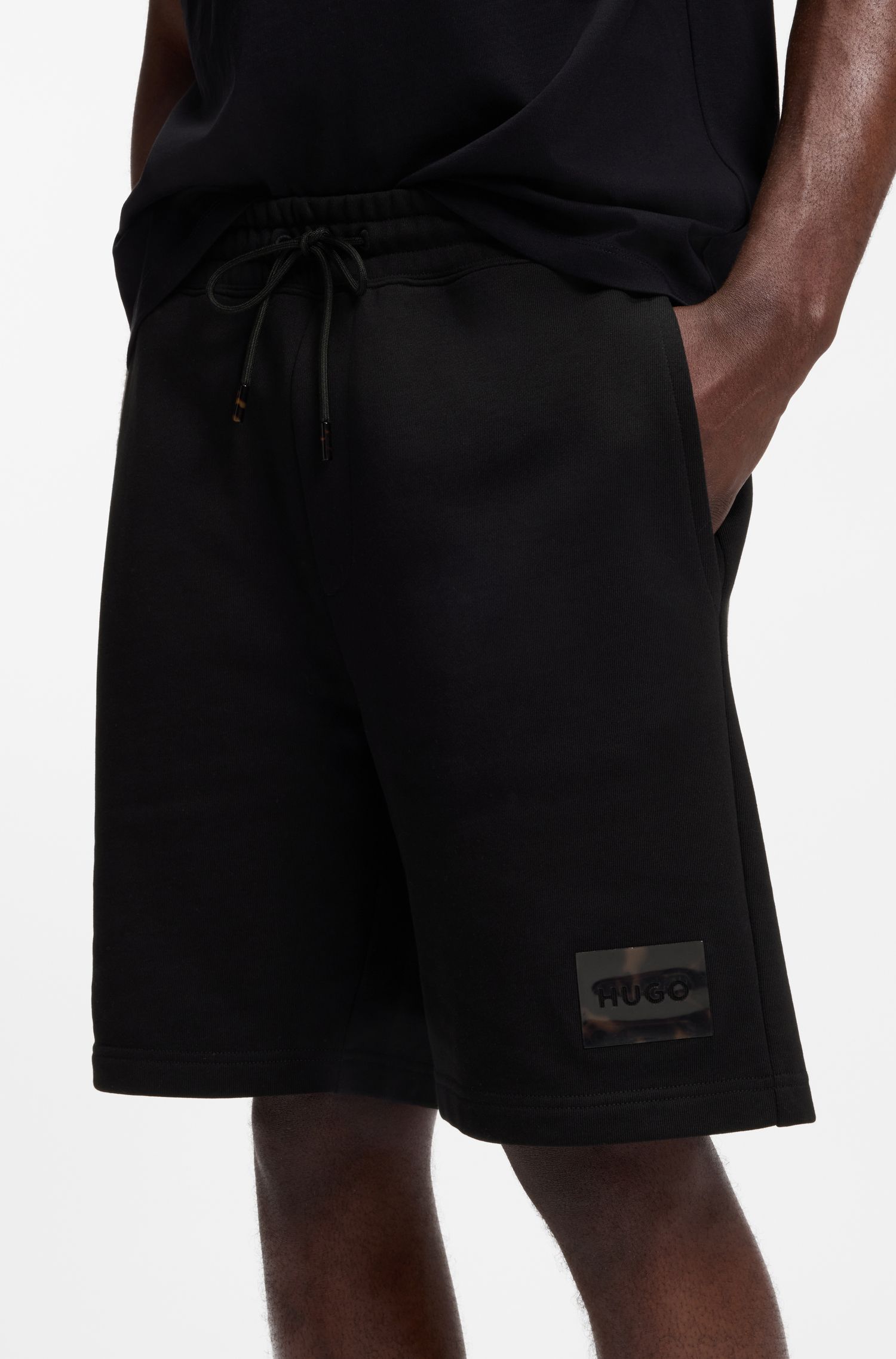 【HUGO雨果】玳瑁徽标棉质毛圈布短裤