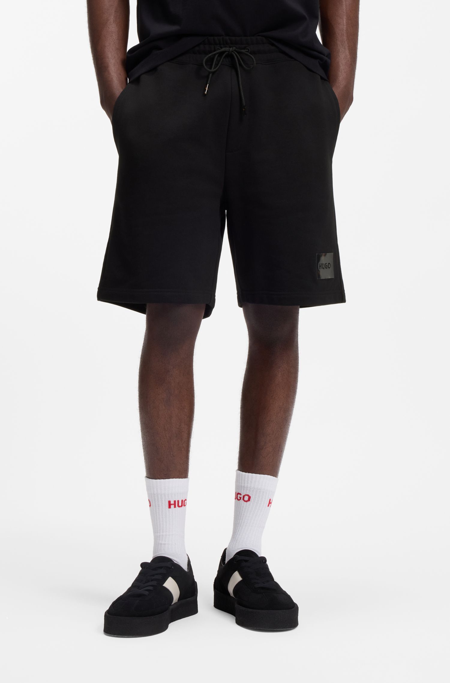 【HUGO雨果】玳瑁徽标棉质毛圈布短裤