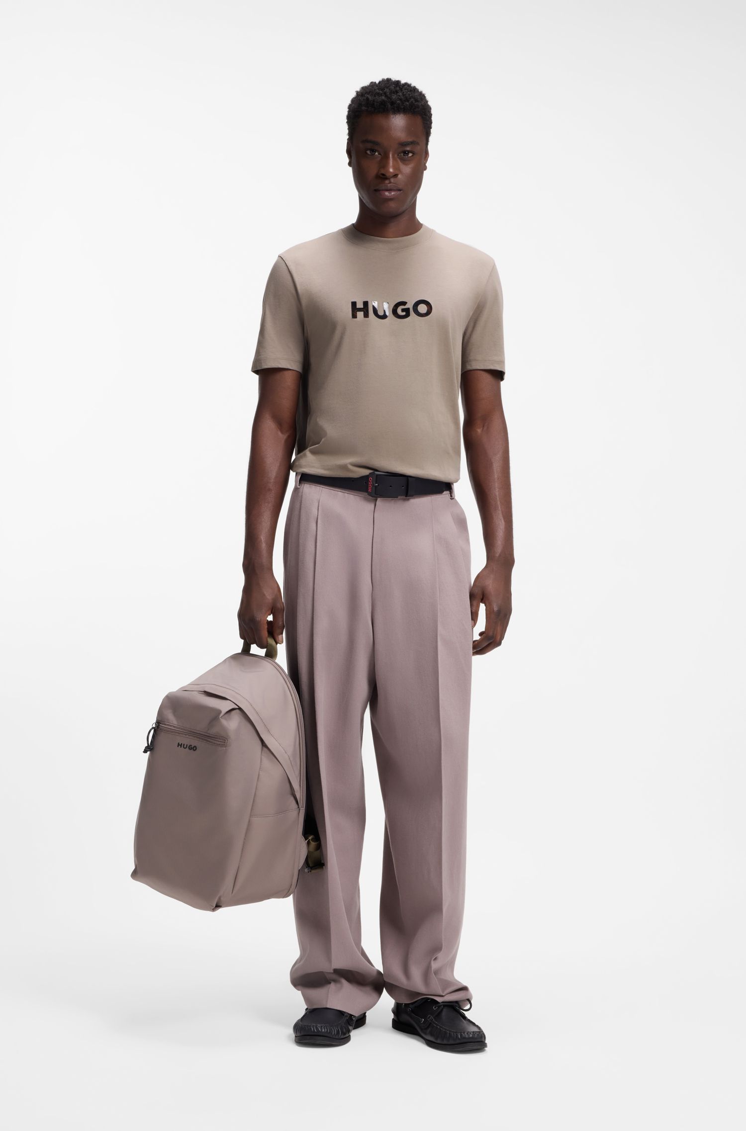 【HUGO雨果】玳瑁徽标棉质平纹布 T 恤