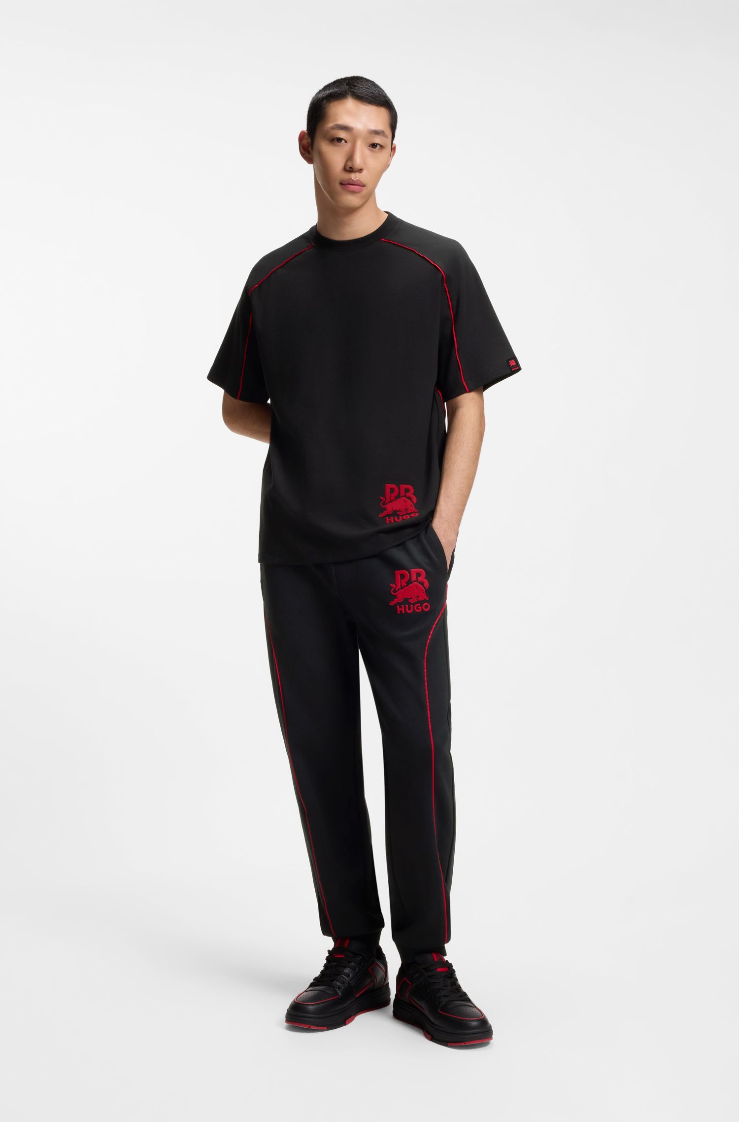 【HUGO雨果】HUGO x RB 撞色滚边棉质混纺 T 恤
