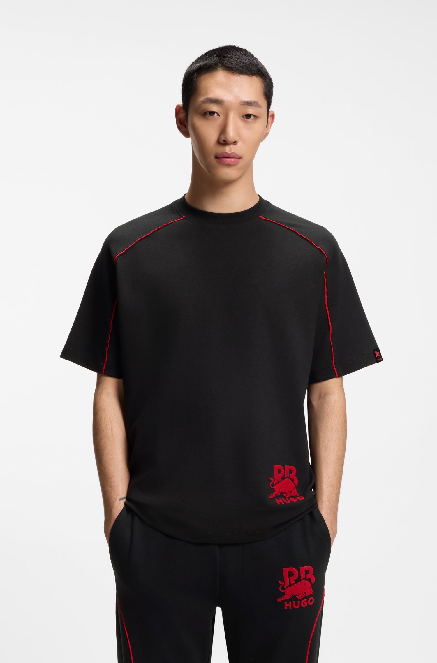 【HUGO雨果】HUGO x RB 撞色滚边棉质混纺 T 恤