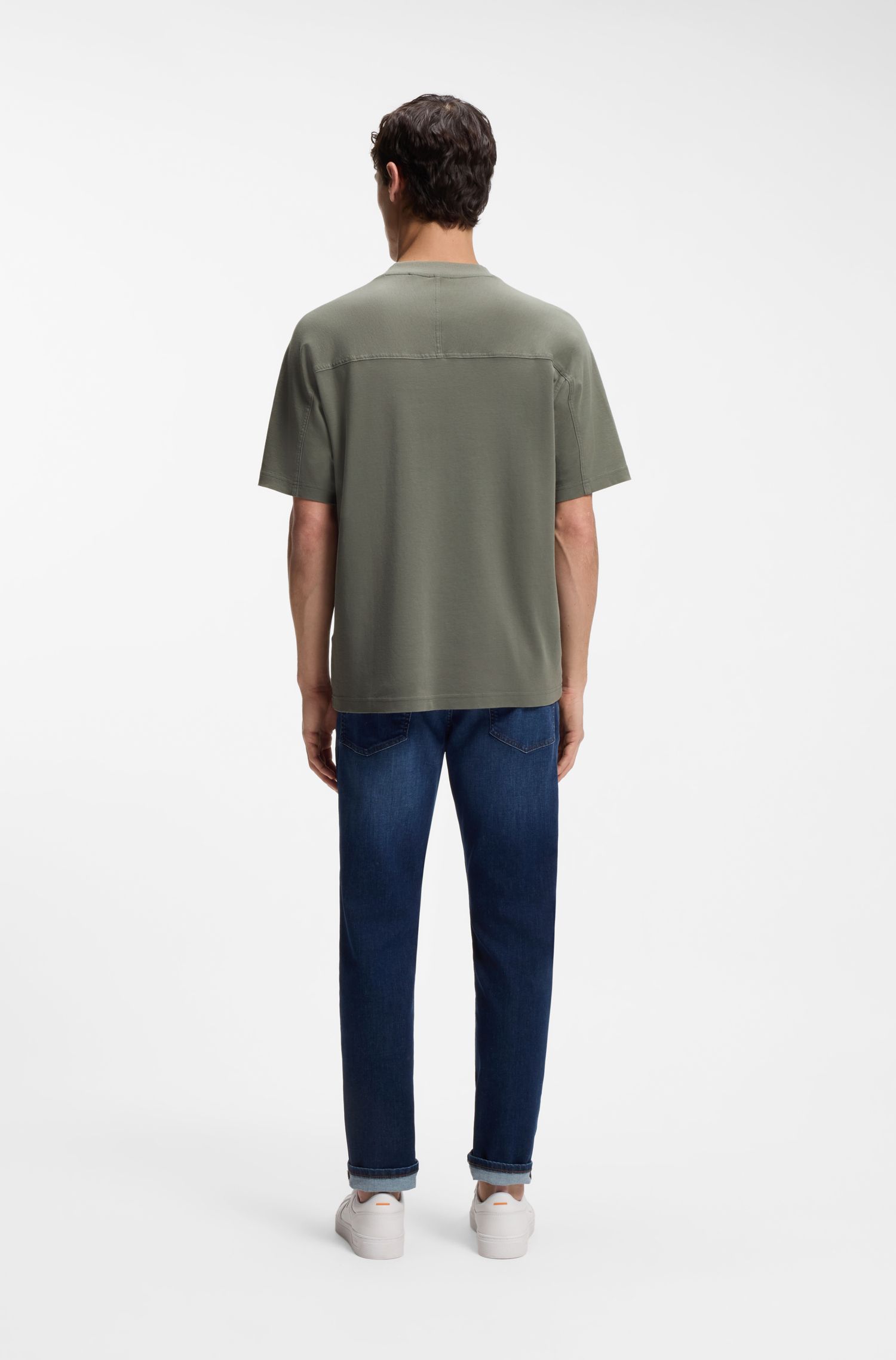 【BOSS博斯】徽标艺术图案棉质双面布 T 恤