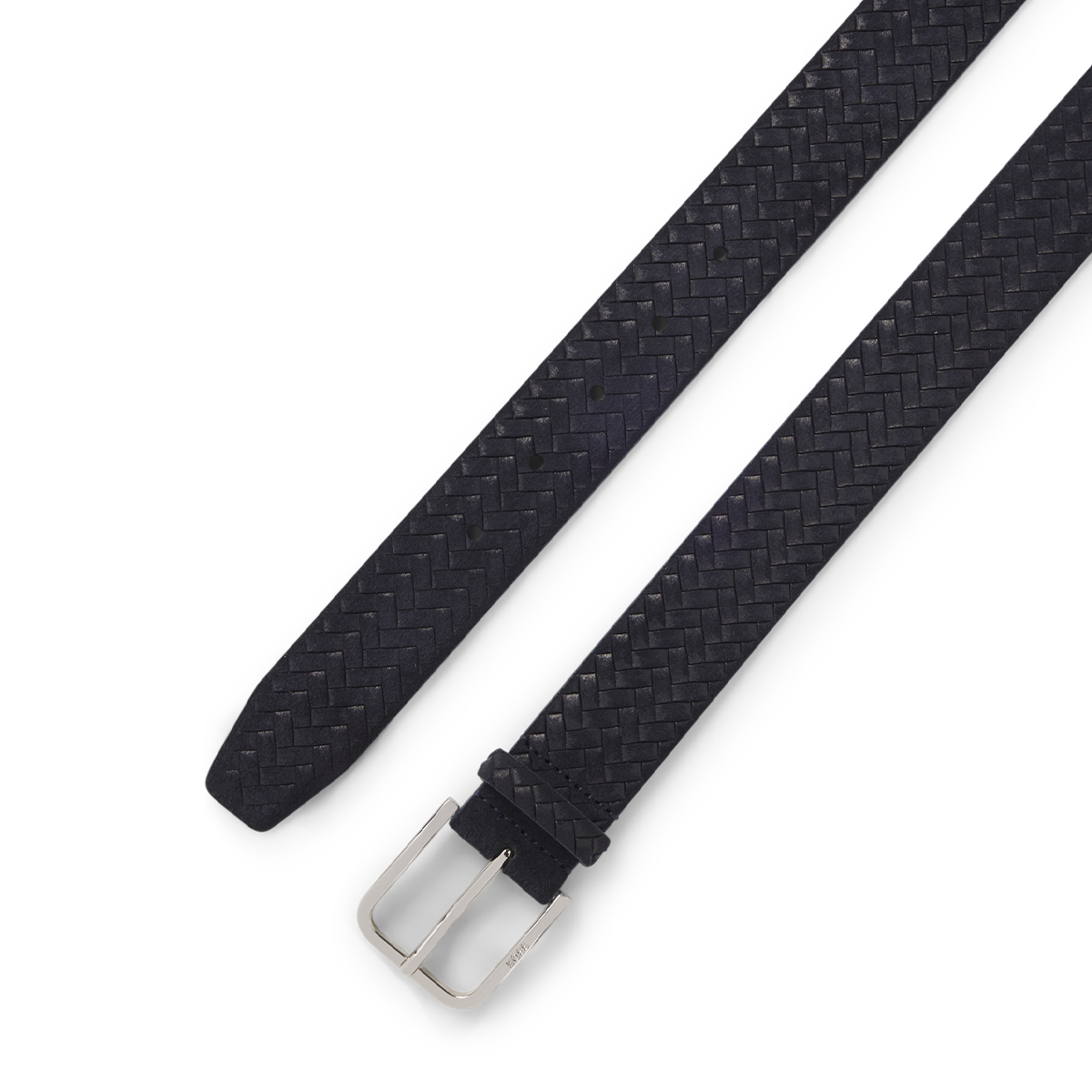 【BOSS博斯】徽标搭扣编织麂皮腰带