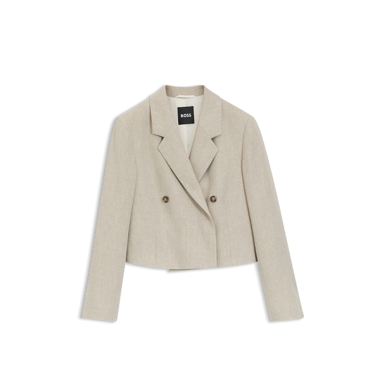 【BOSS博斯】人字纹图案亚麻混纺超大版型西装外套