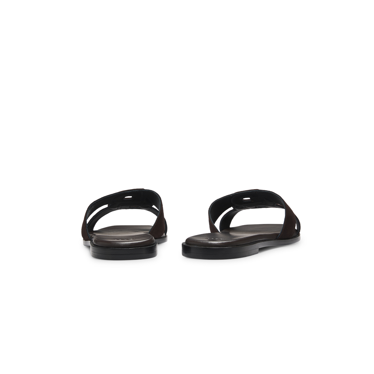 【BOSS博斯】Double B 交织字母拼缝麂皮凉拖