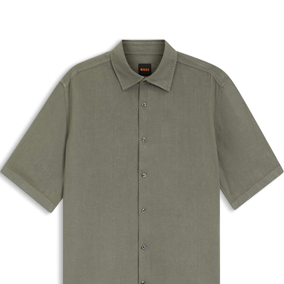 【BOSS博斯】亚麻常规版型短袖衬衫
