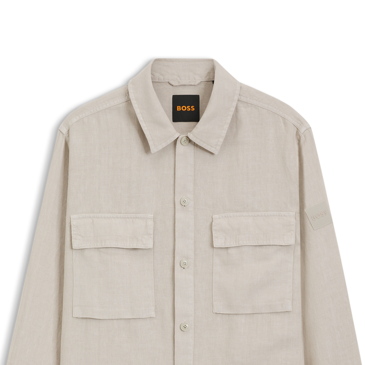 【BOSS博斯】胸袋饰超大版型亚麻衬衫