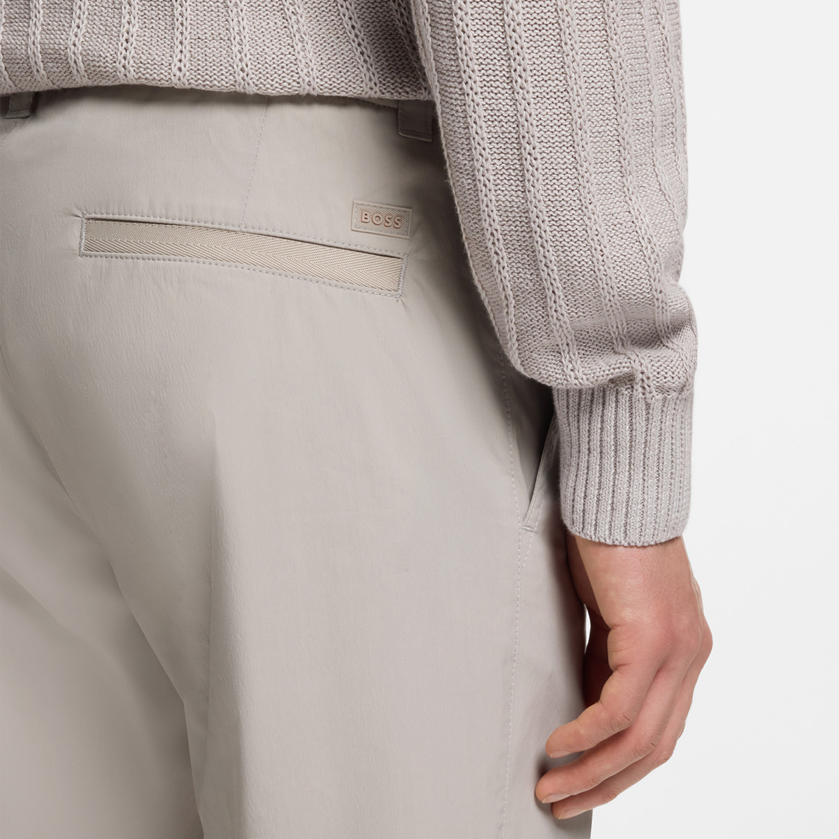 【BOSS博斯】府绸棉质混纺直筒版型休闲裤