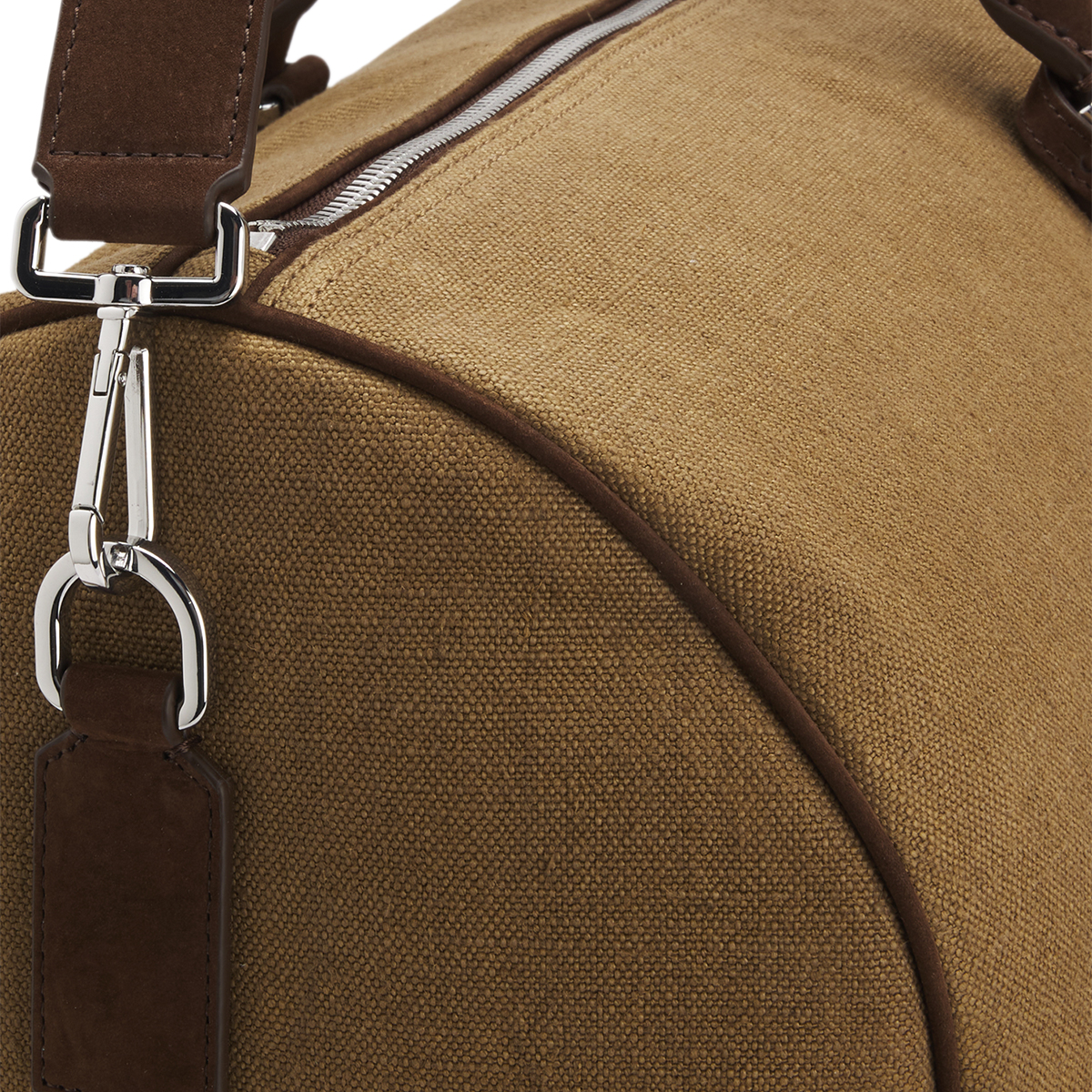 【BOSS博斯】BOSS BY BECKHAM 麂皮饰边亚麻旅行包