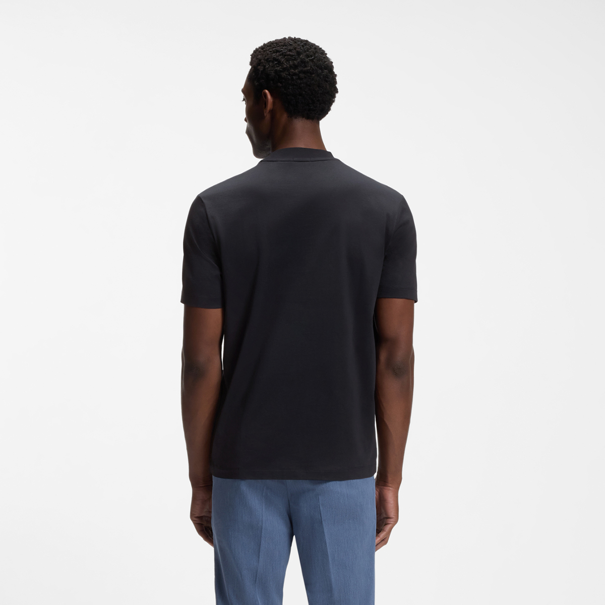 【BOSS博斯】条纹艺术图案棉质平纹布 T 恤