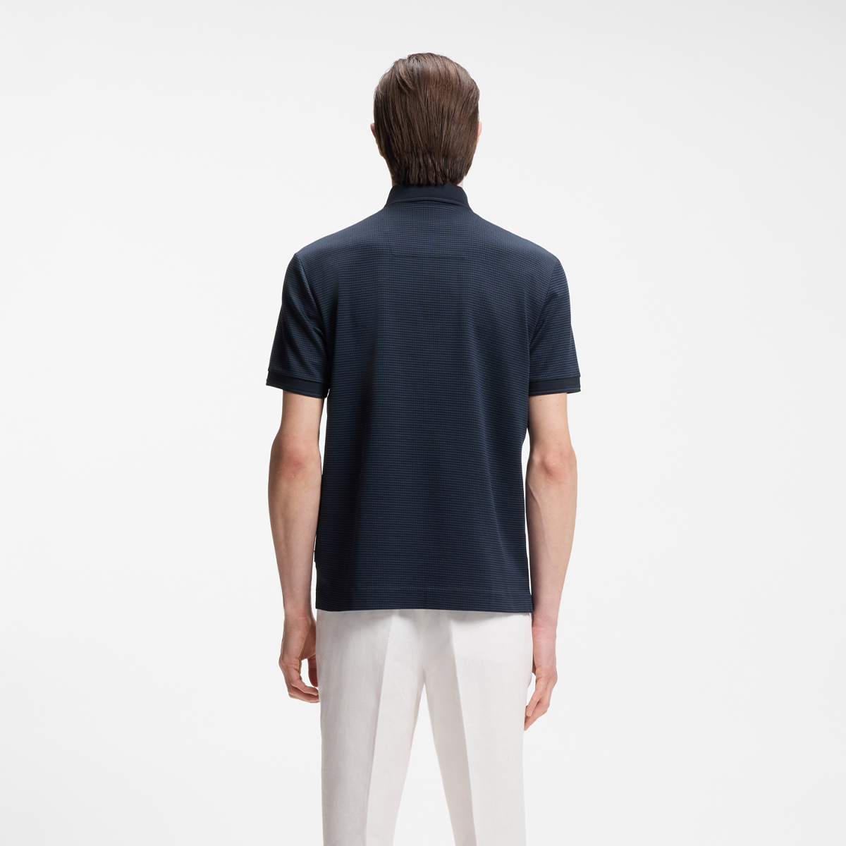 【BOSS博斯】三色提花图案丝光棉 Polo 衫