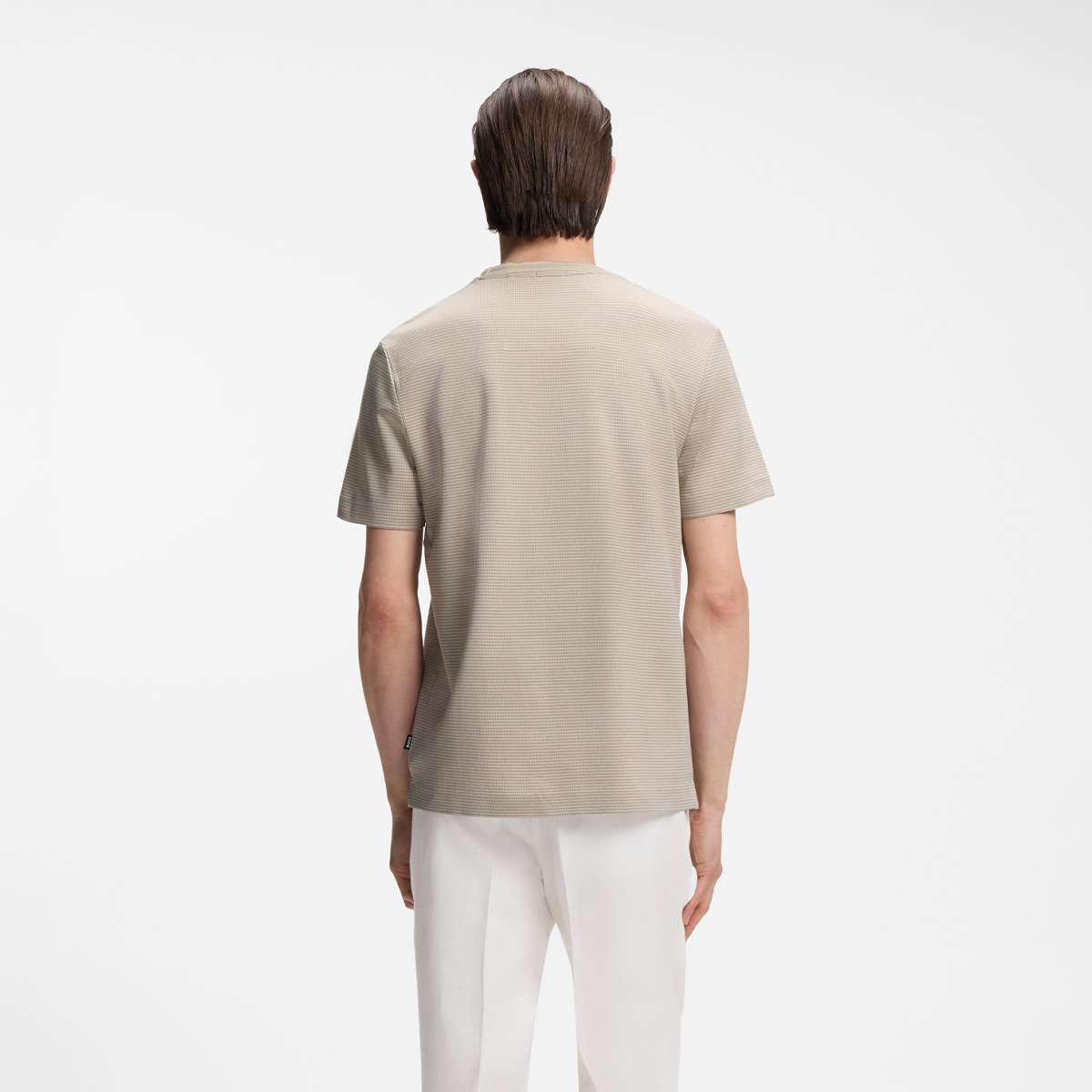 【BOSS博斯】三色提花图案丝光棉 T 恤