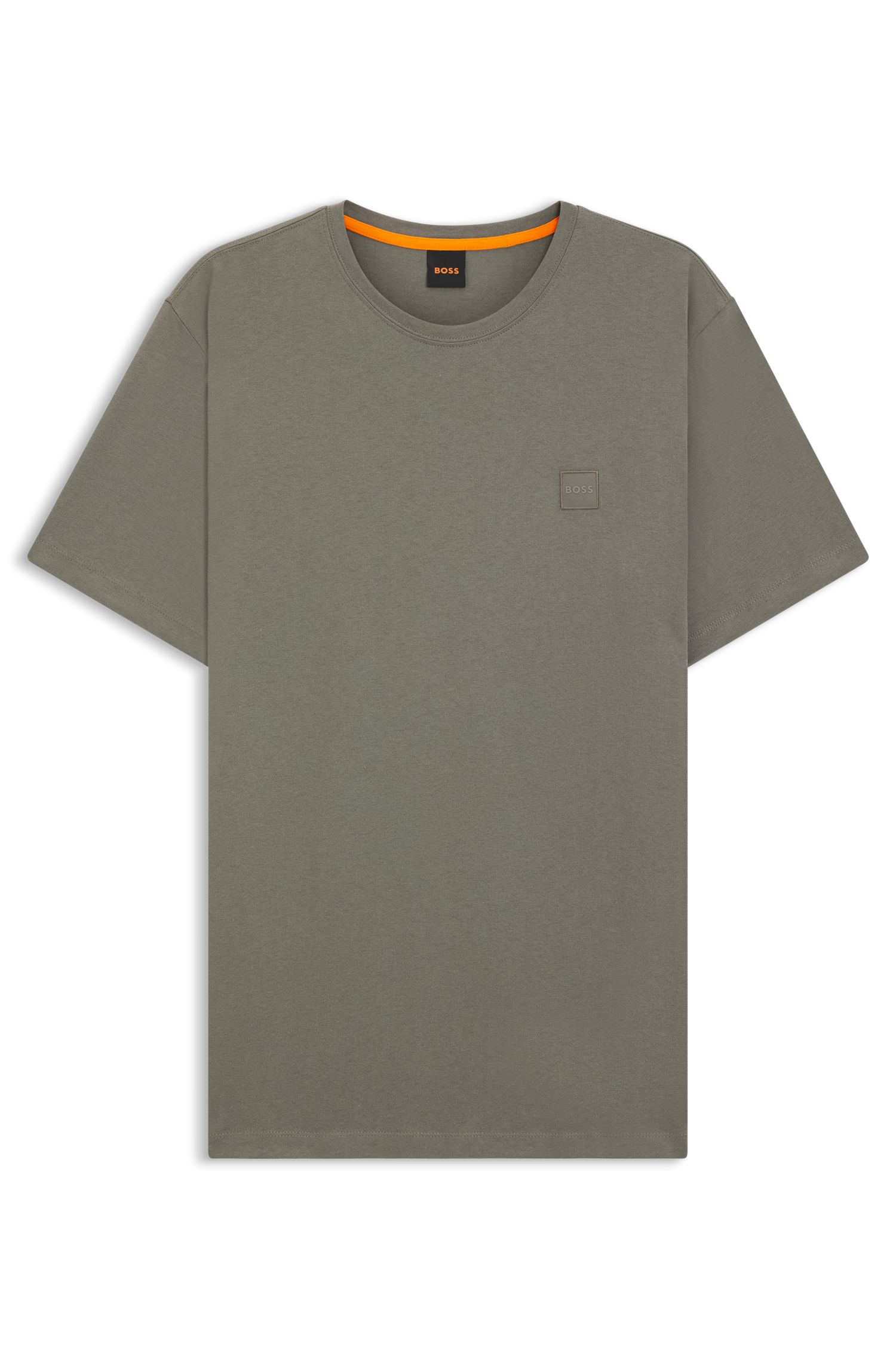 【BOSS博斯】徽标饰片棉质平纹针织短袖T恤