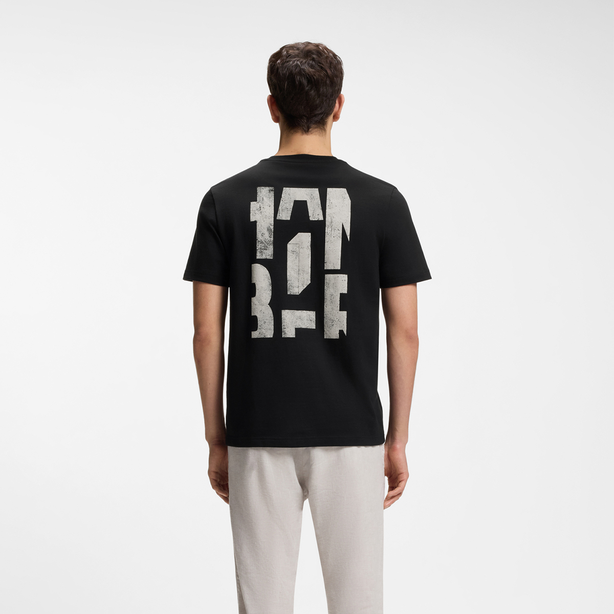 【BOSS博斯】印花艺术图案装饰棉质平纹布 T 恤