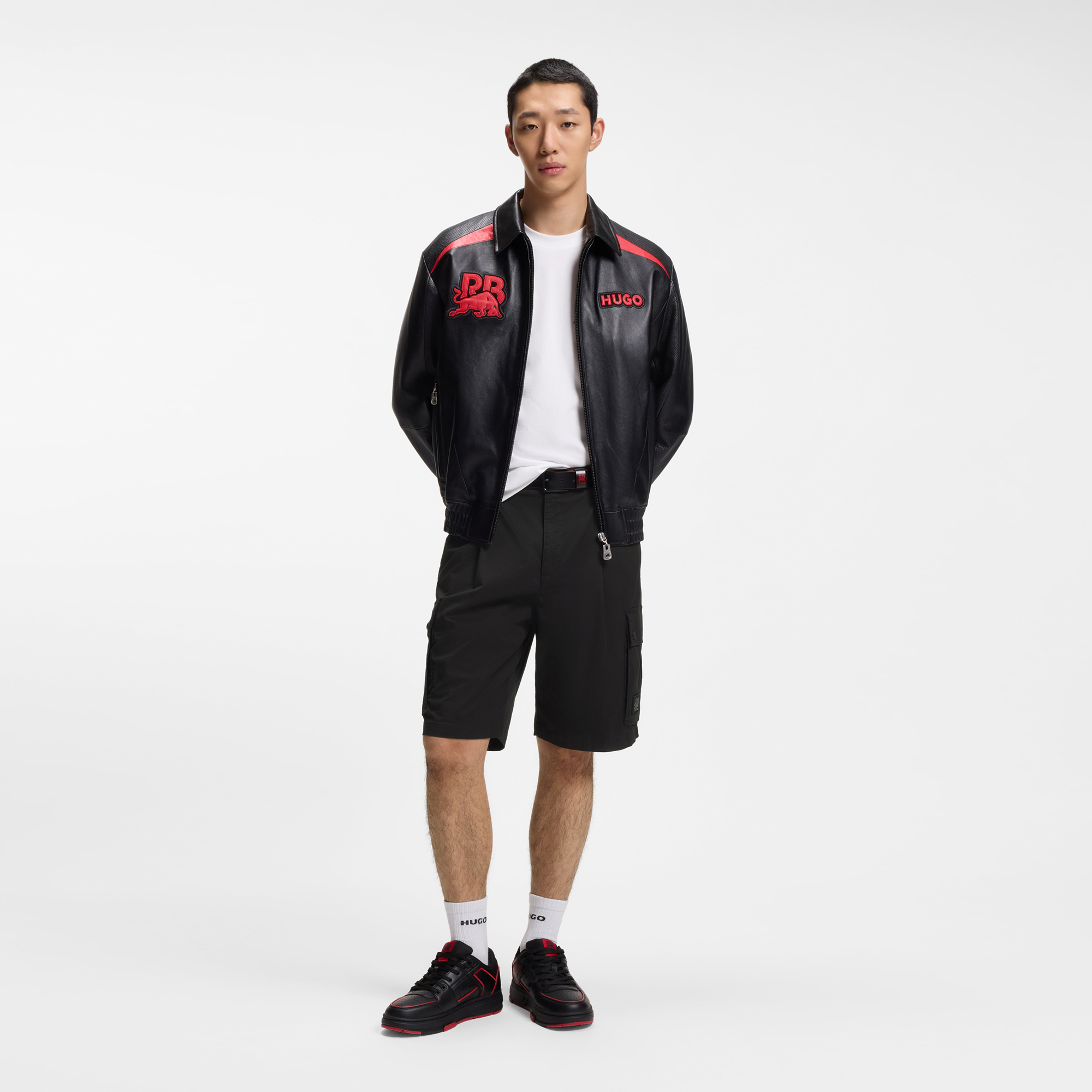 HUGO x RB 公牛图案弹力棉短裤