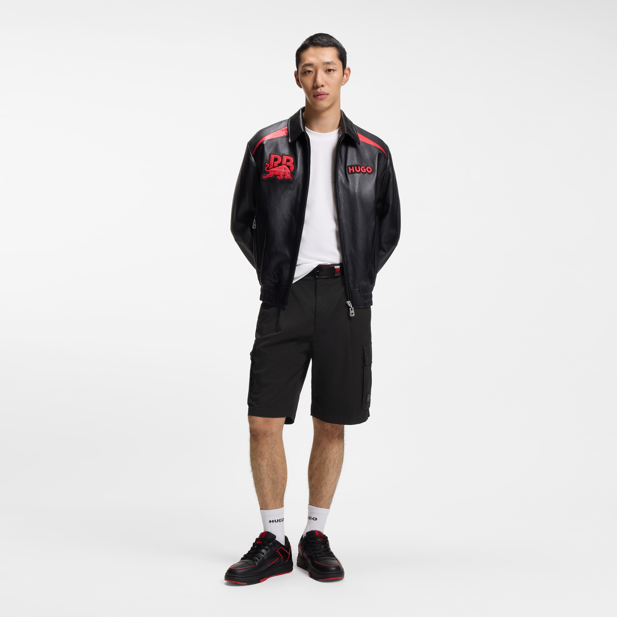 HUGO x RB 公牛图案弹力棉短裤