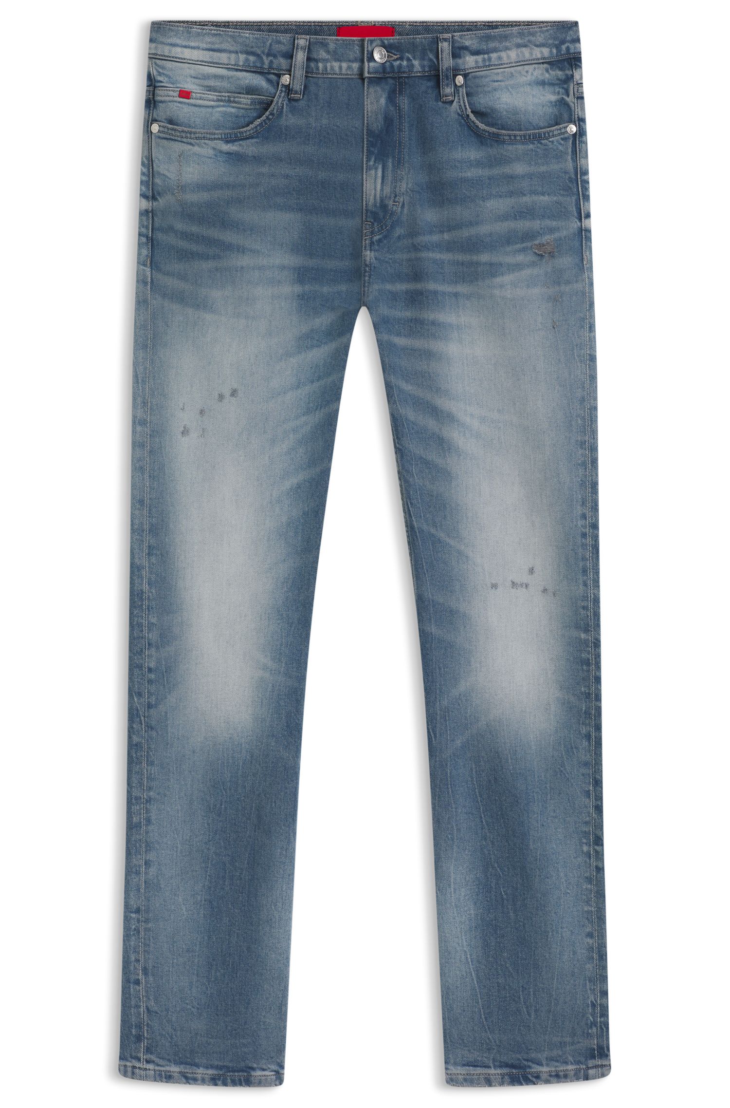 【HUGO雨果】灰蓝色修身舒适弹力牛仔裤