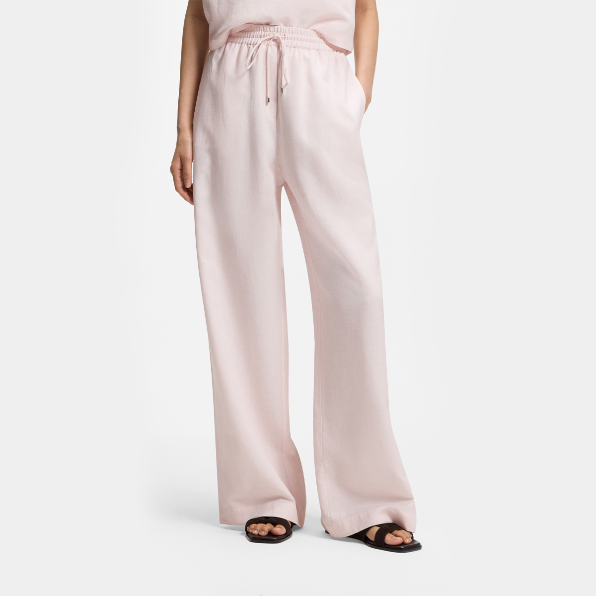 【BOSS博斯】松紧腰身阔腿裤