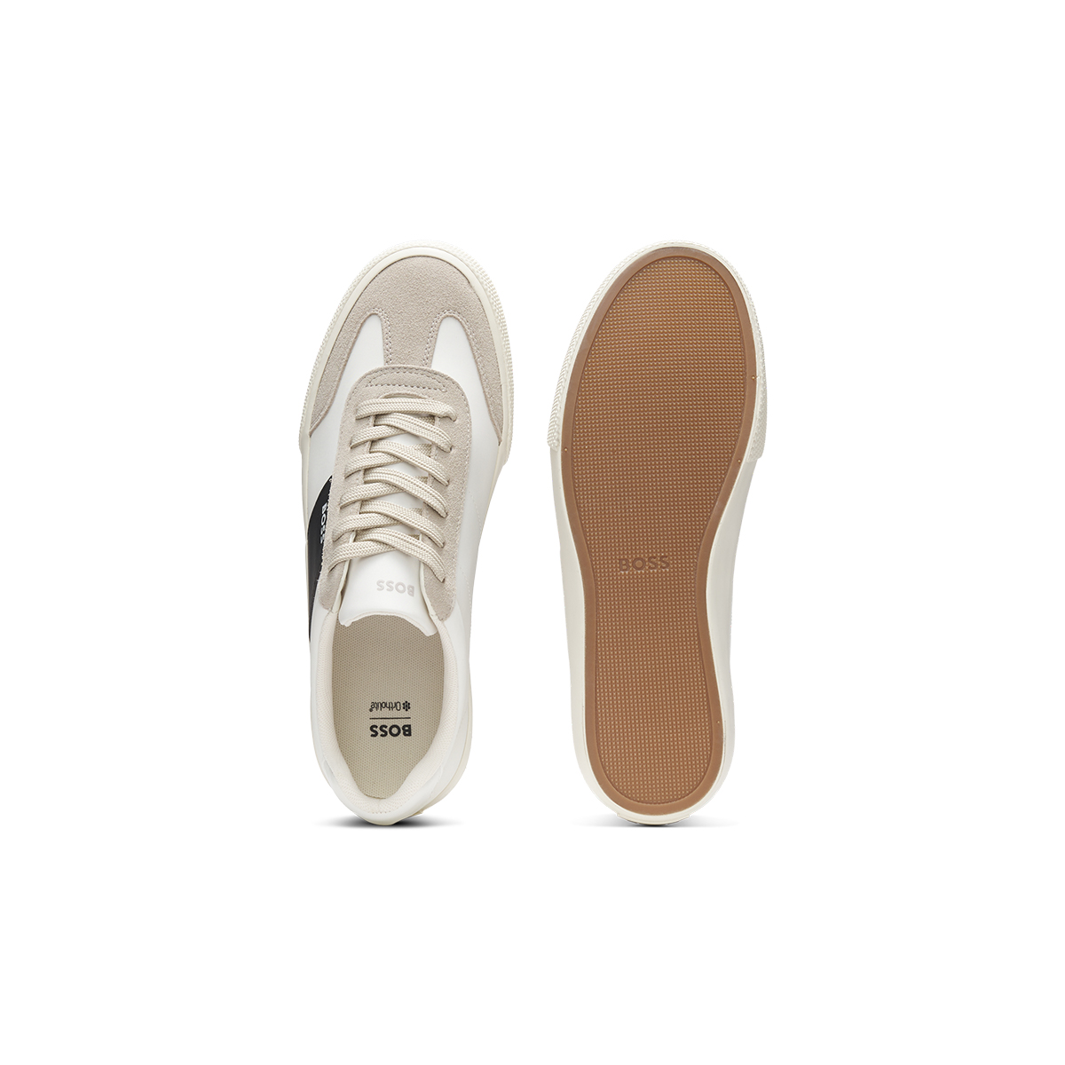 【BOSS博斯】麂皮饰边低帮运动鞋