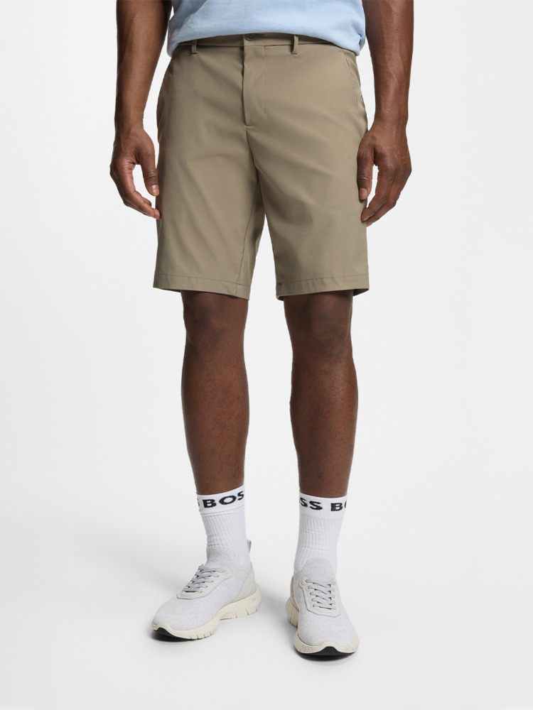 【BOSS博斯】易熨烫饰面处理防泼水短裤