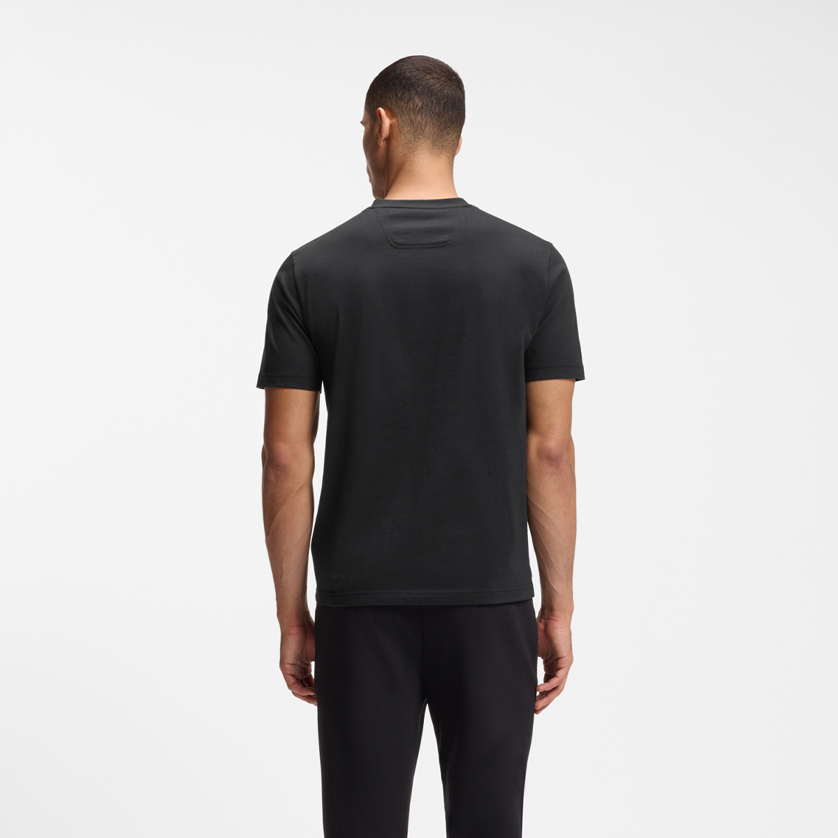 【BOSS博斯】网球主题艺术图案装饰棉质平纹针织 T 恤