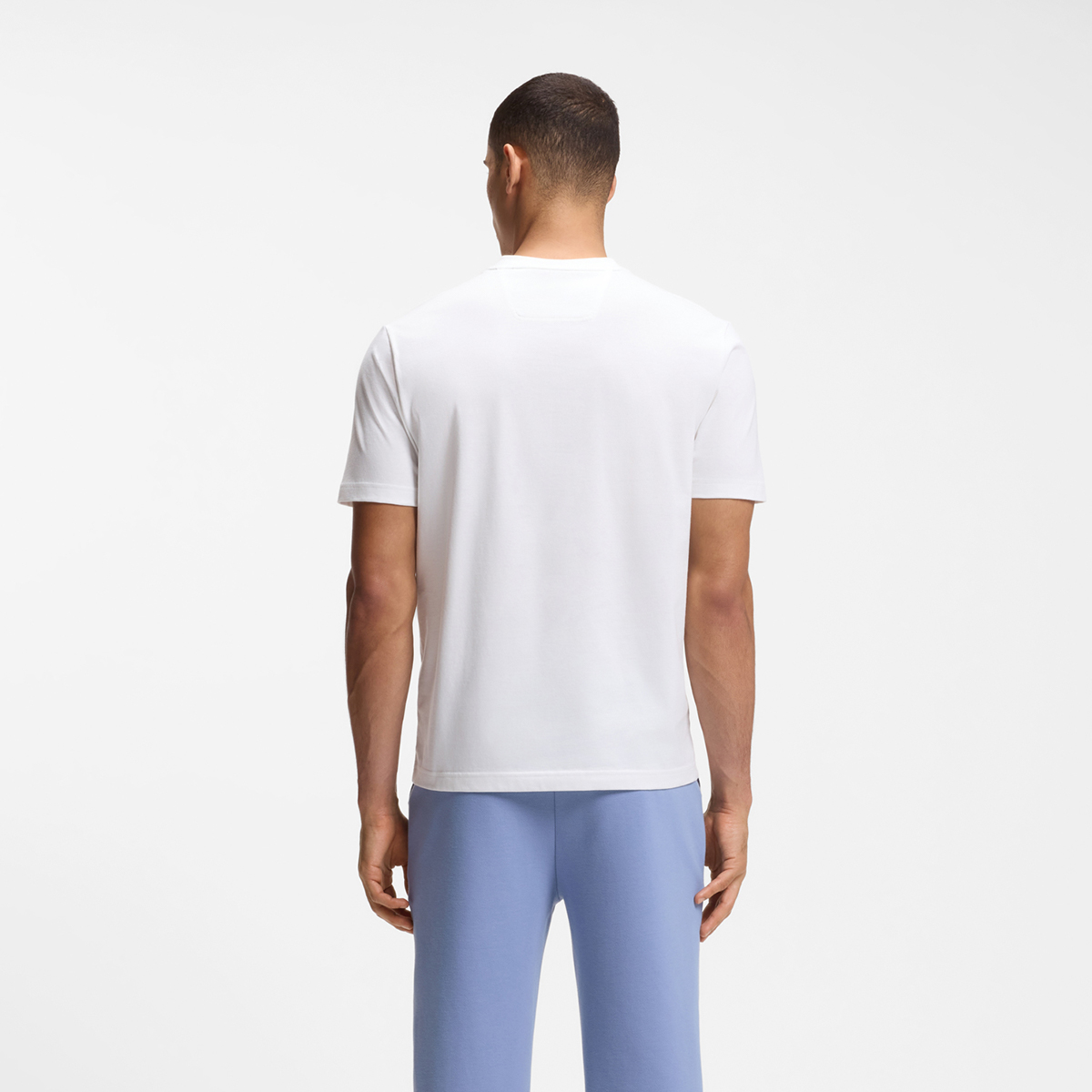 【BOSS博斯】网球主题艺术图案装饰棉质平纹针织 T 恤