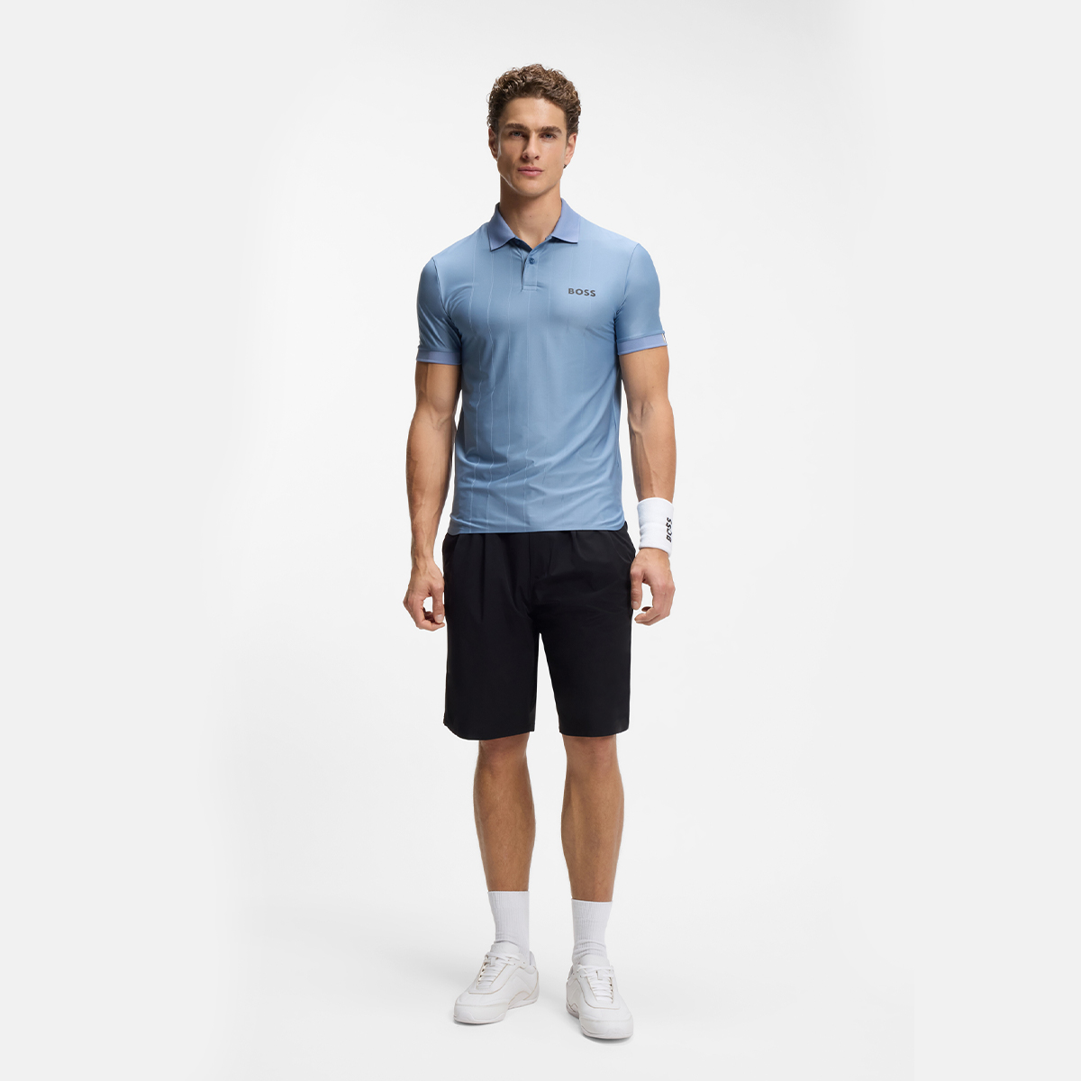 【BOSS博斯】四向弹力条纹平纹布修身版型 Polo 衫
