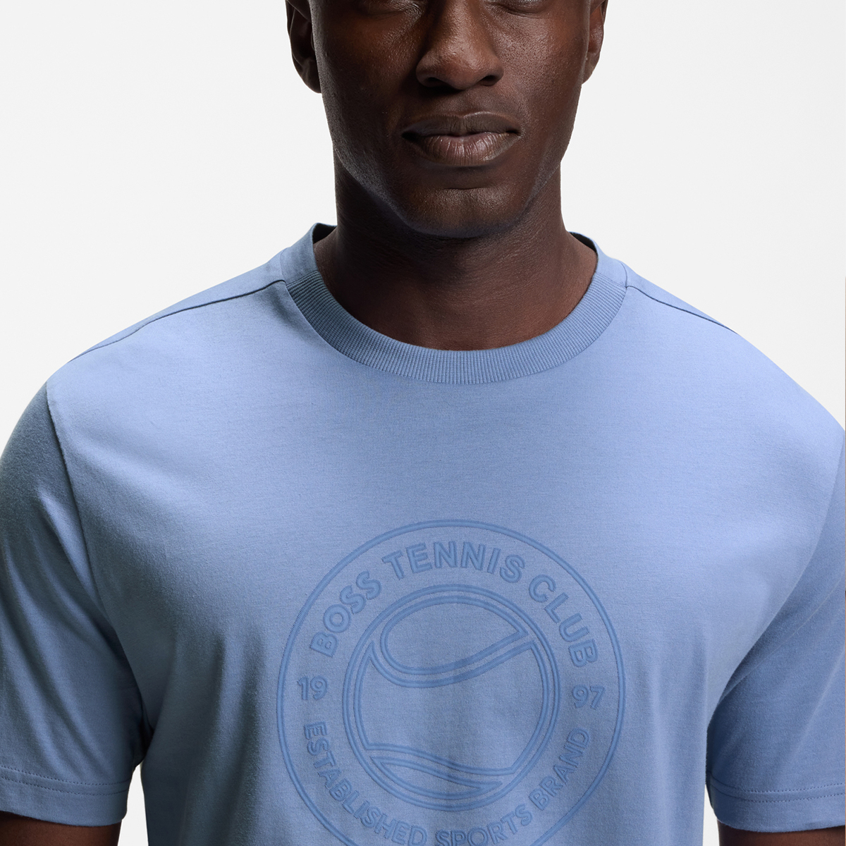 【BOSS博斯】网球主题艺术图案装饰棉质平纹针织 T 恤